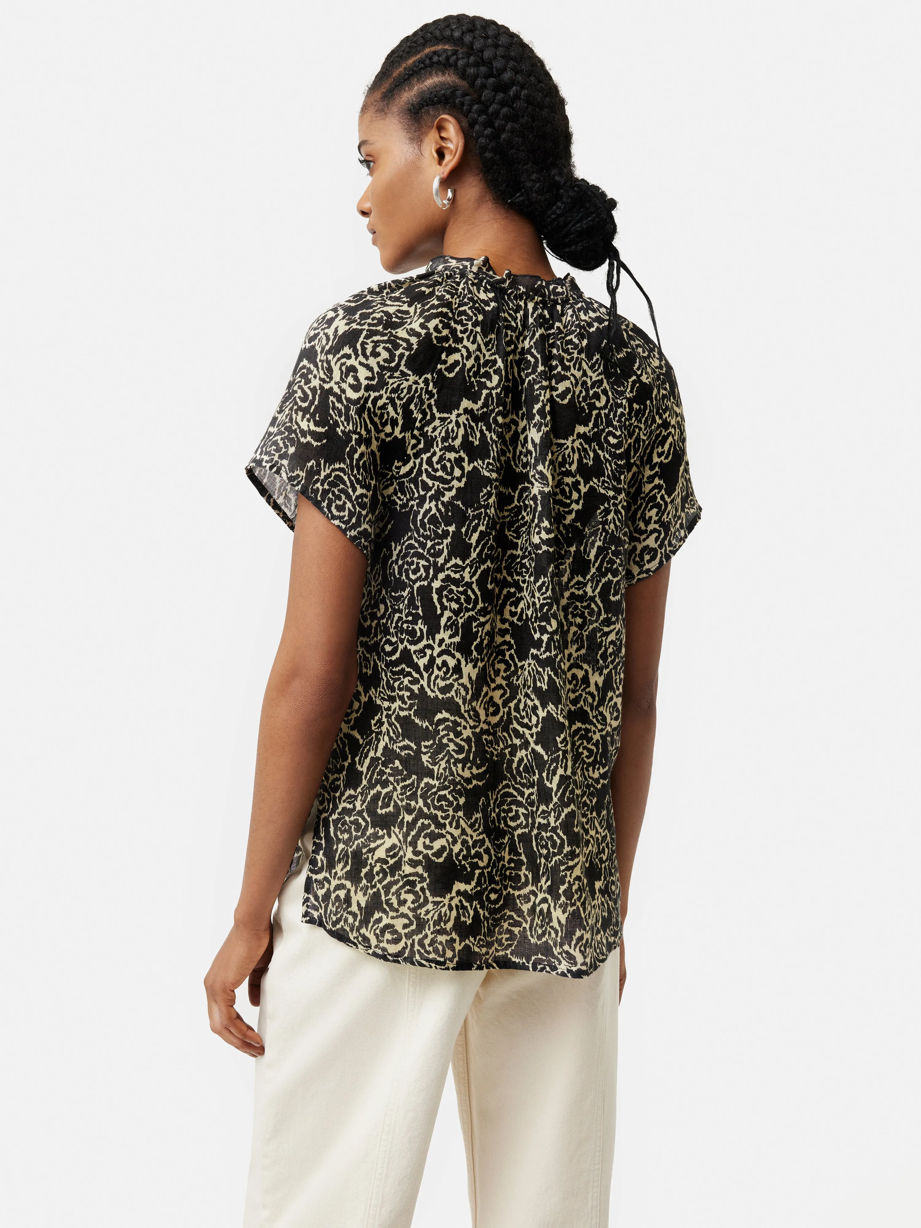 Brushed Rose Gauze Linen Top | Black sold by Jigsaw product image thumbnail 5