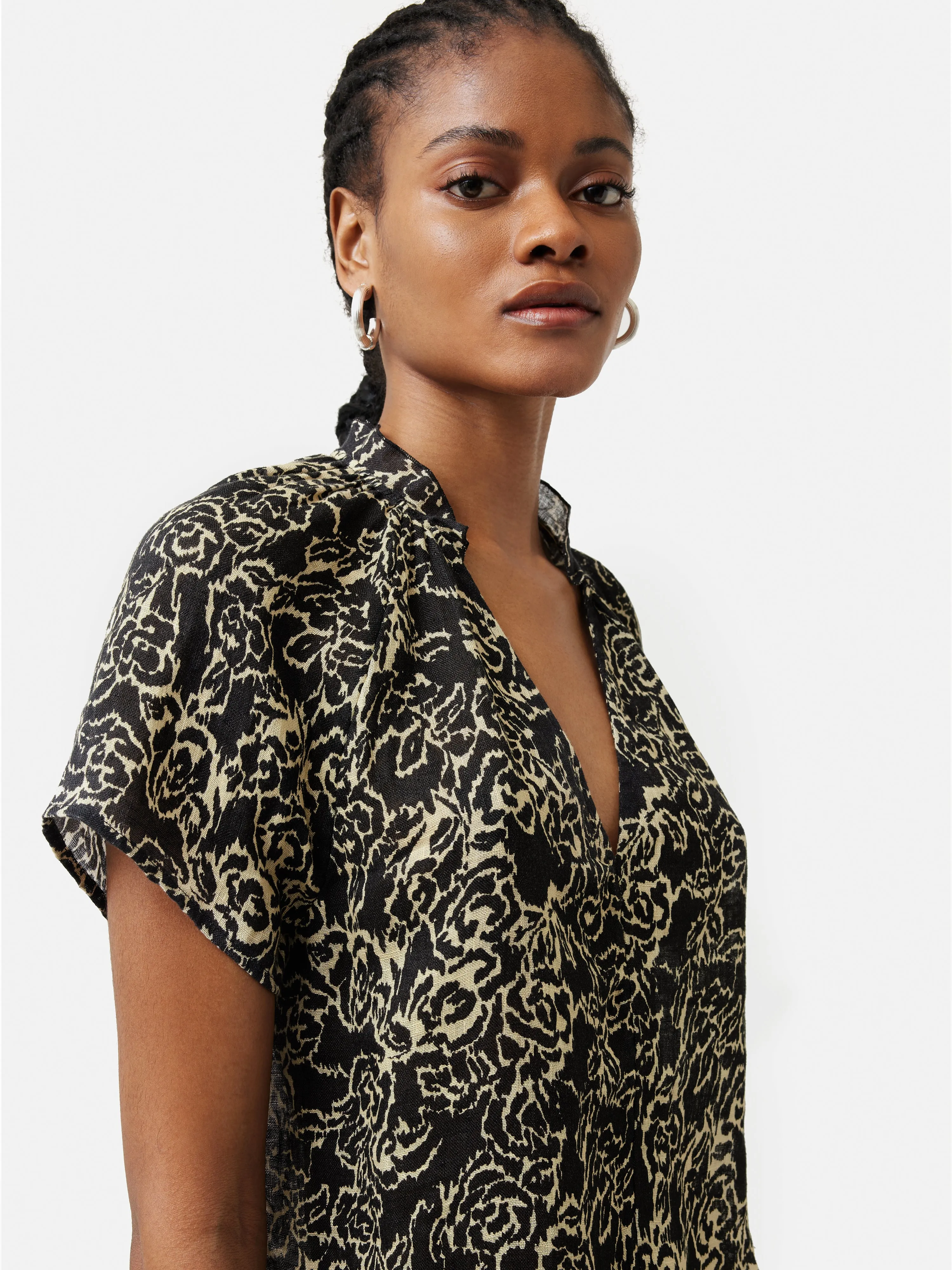 Brushed Rose Gauze Linen Top | Black sold by Jigsaw product image thumbnail 2