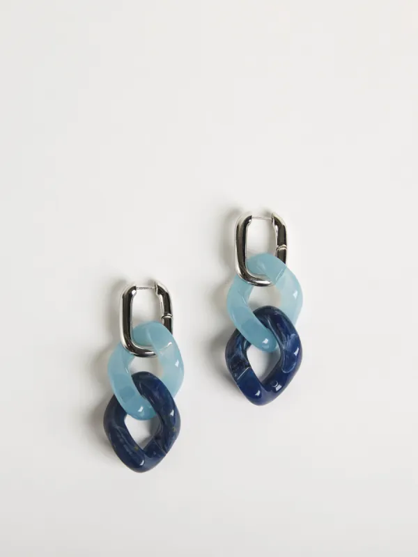 Resin Chain Earring | Blue sold by Jigsaw