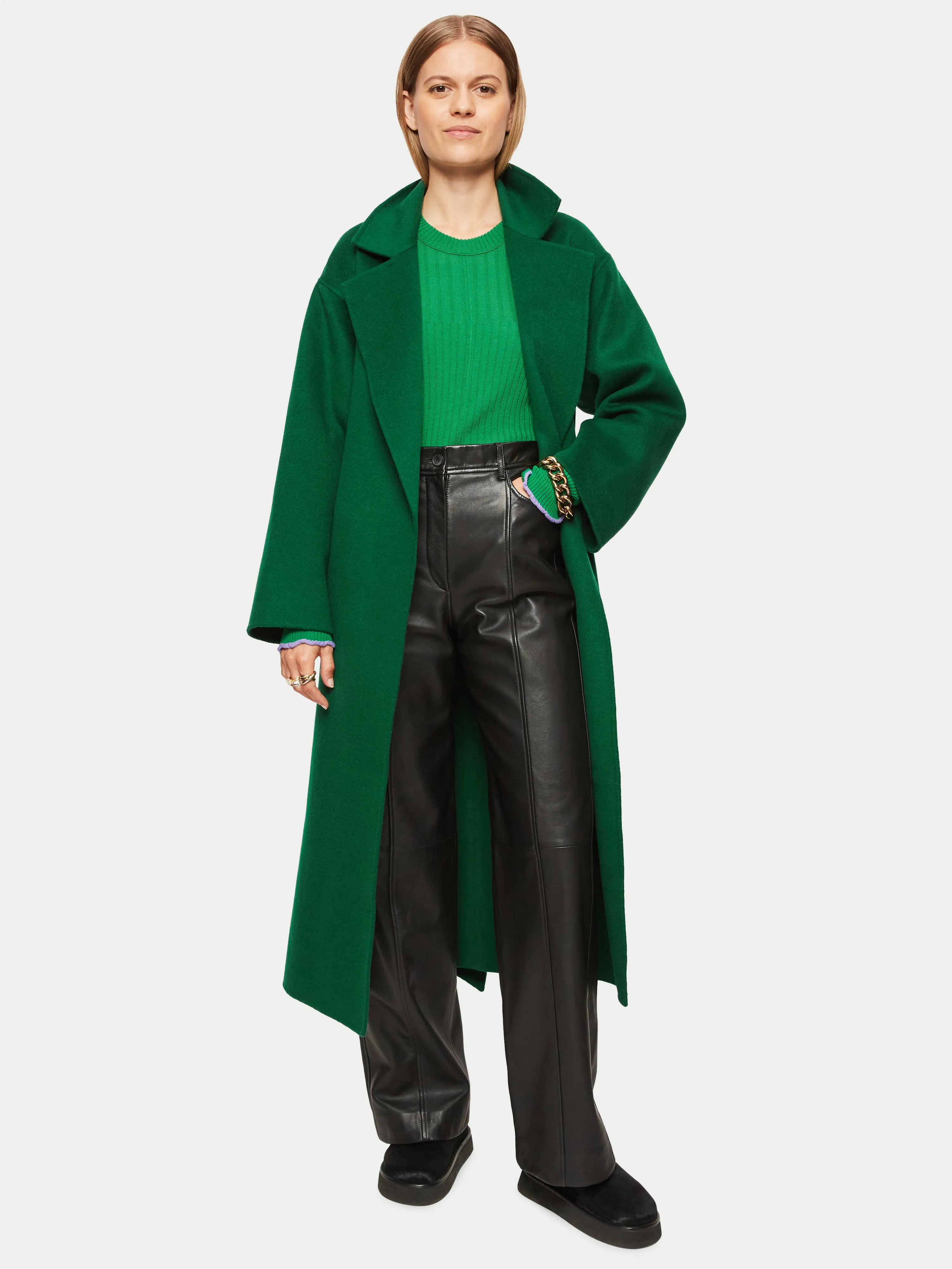 Merino Lantern Sleeve Jumper | Green sold by Jigsaw product image thumbnail 2