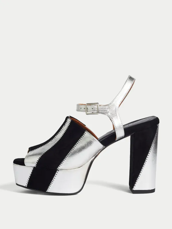 Sandy Platform Leather Sandal | Silver made by Jigsaw