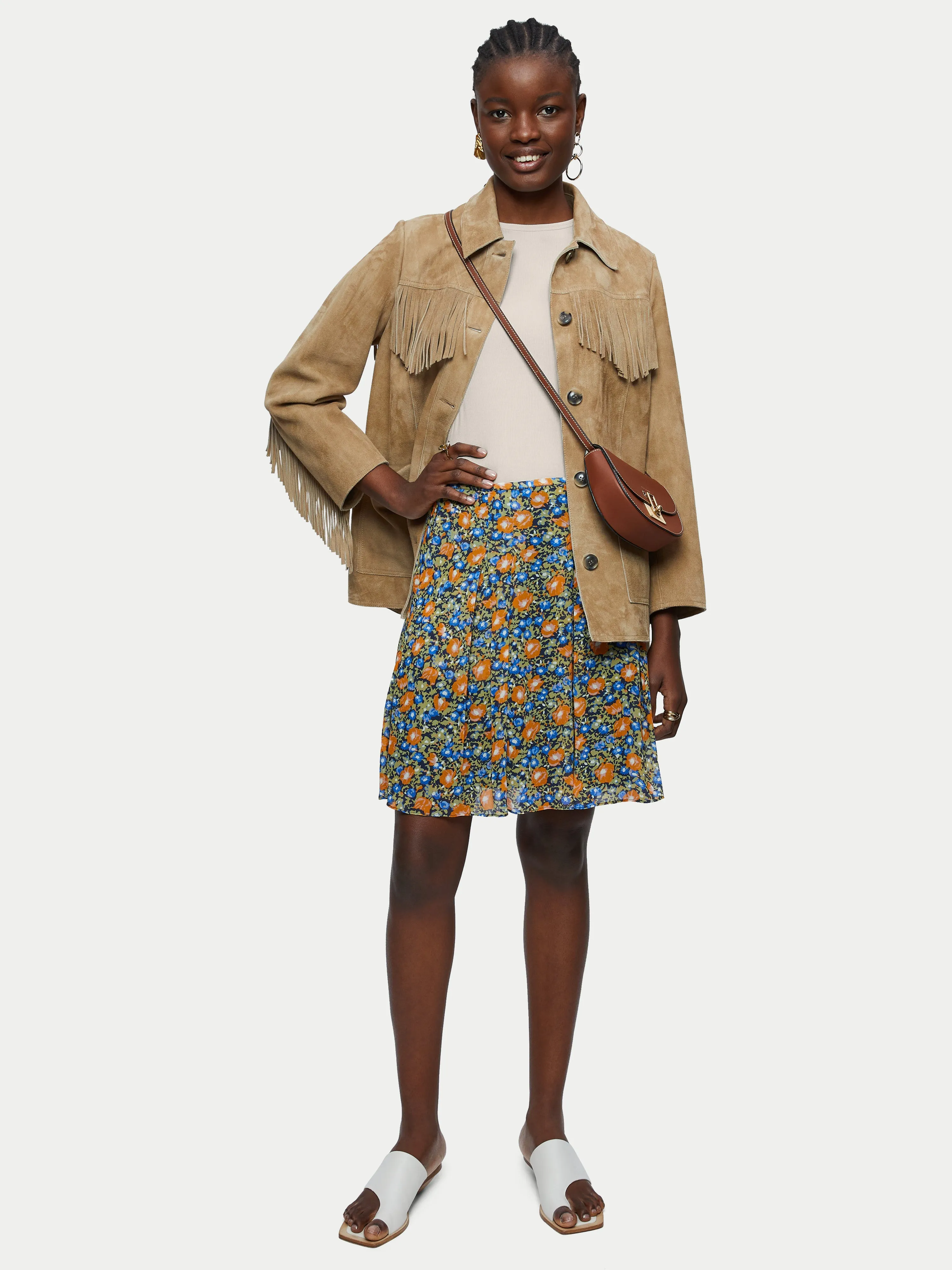 Bovey Ribbed Crew Neck Tee | Cream sold by Jigsaw product image thumbnail 3