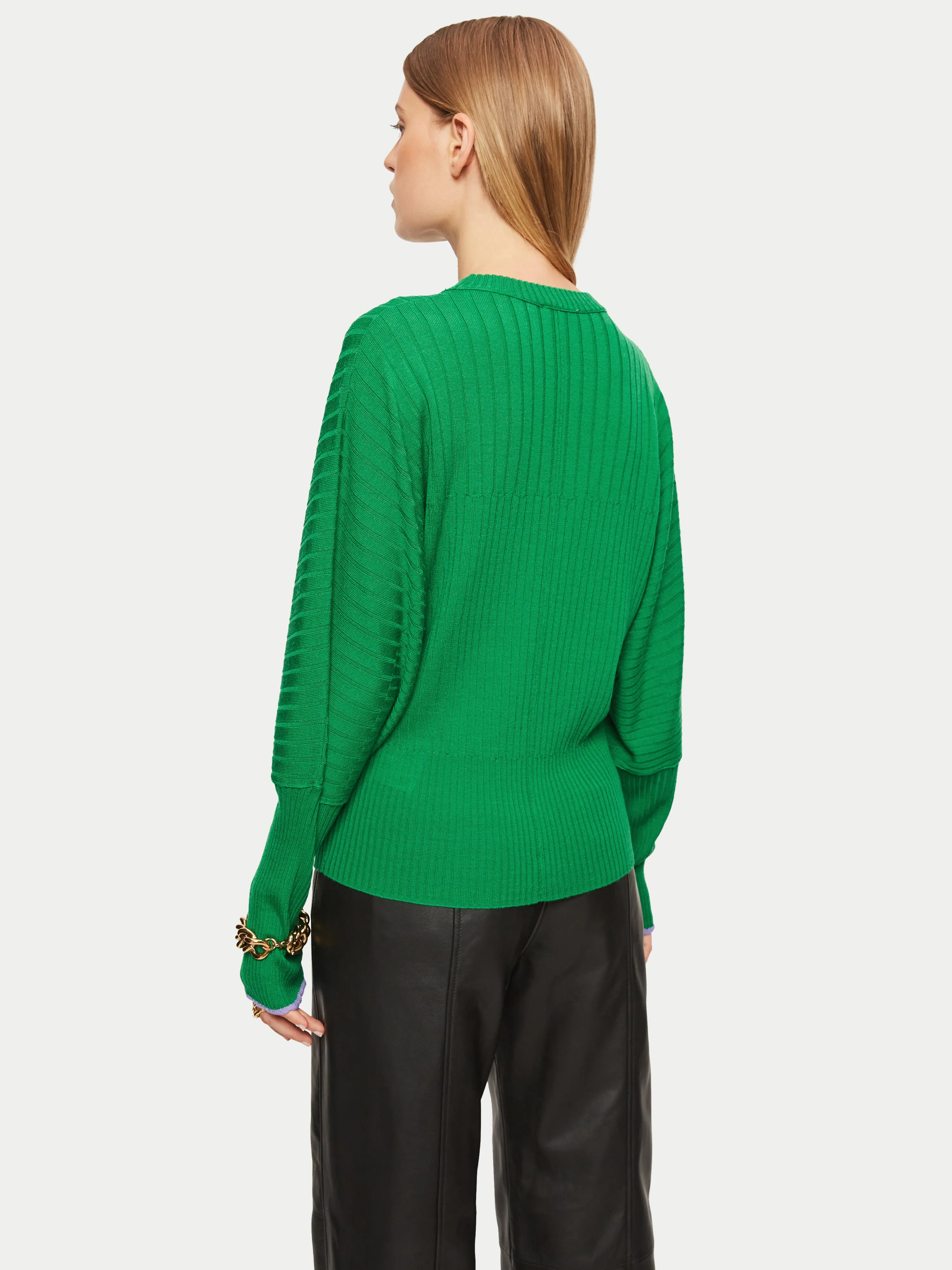 Merino Lantern Sleeve Jumper | Green sold by Jigsaw product image thumbnail 4