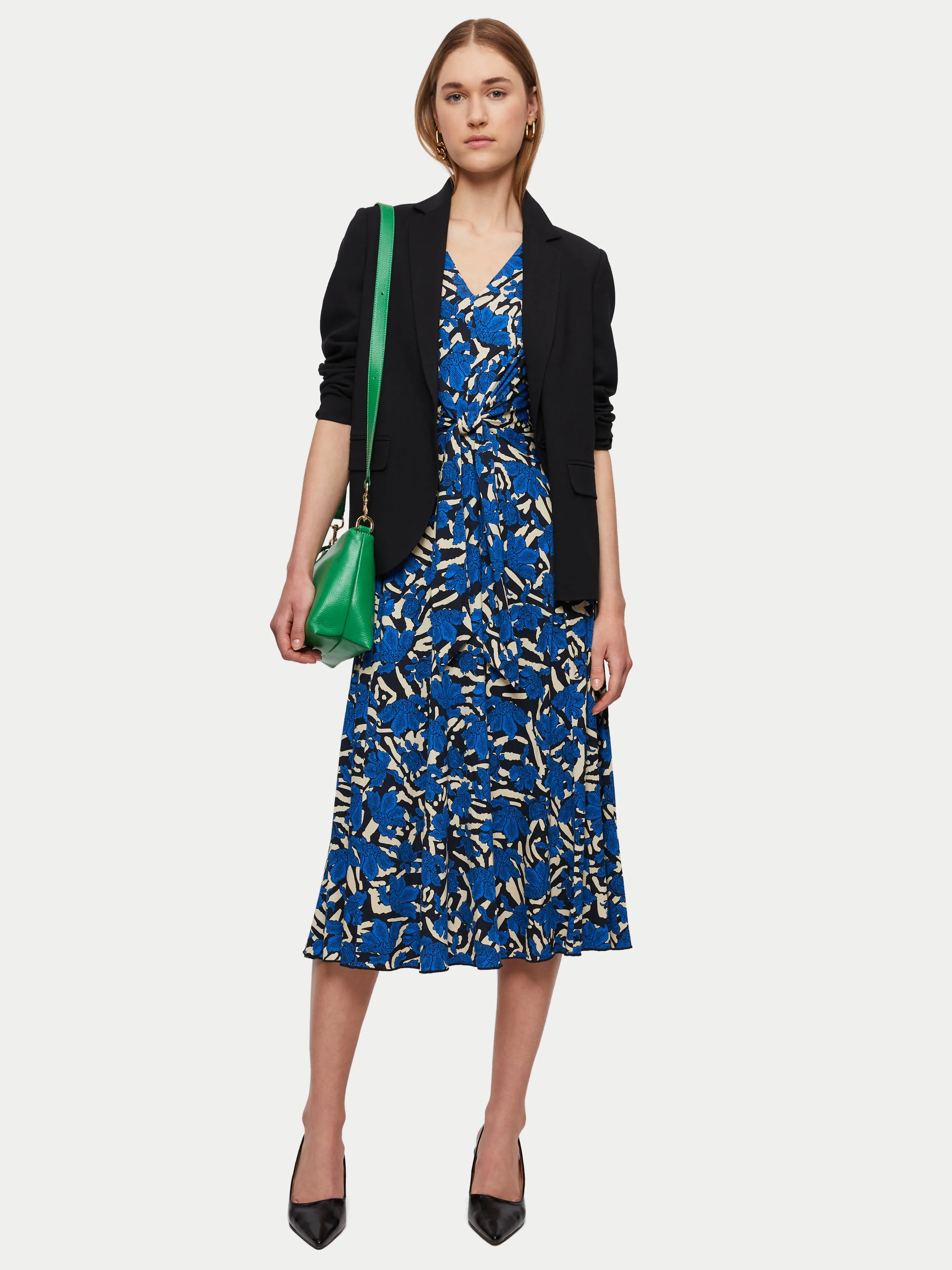 Zebra Floral Jersey Midi Dress | Blue sold by Jigsaw product image thumbnail 4