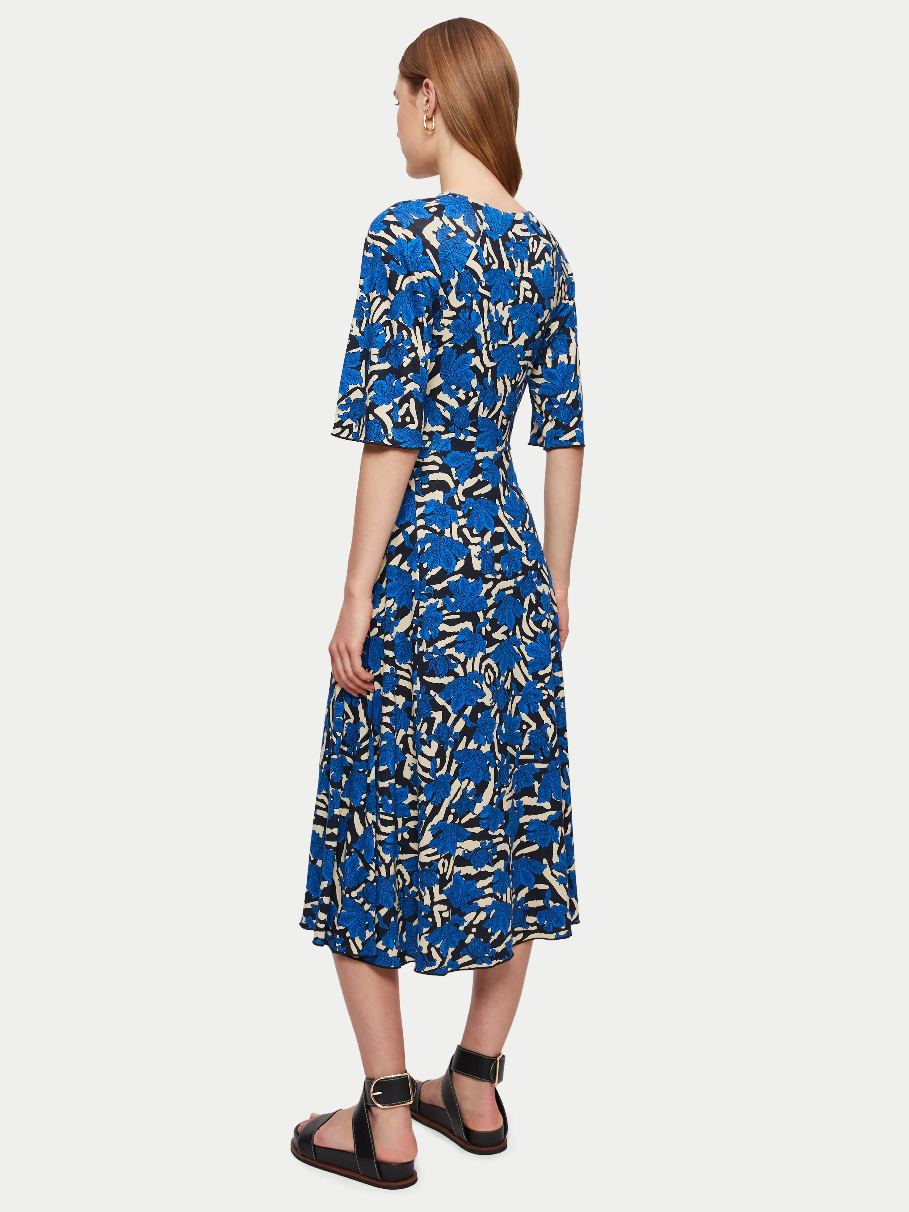Zebra Floral Jersey Midi Dress | Blue sold by Jigsaw product image thumbnail 5