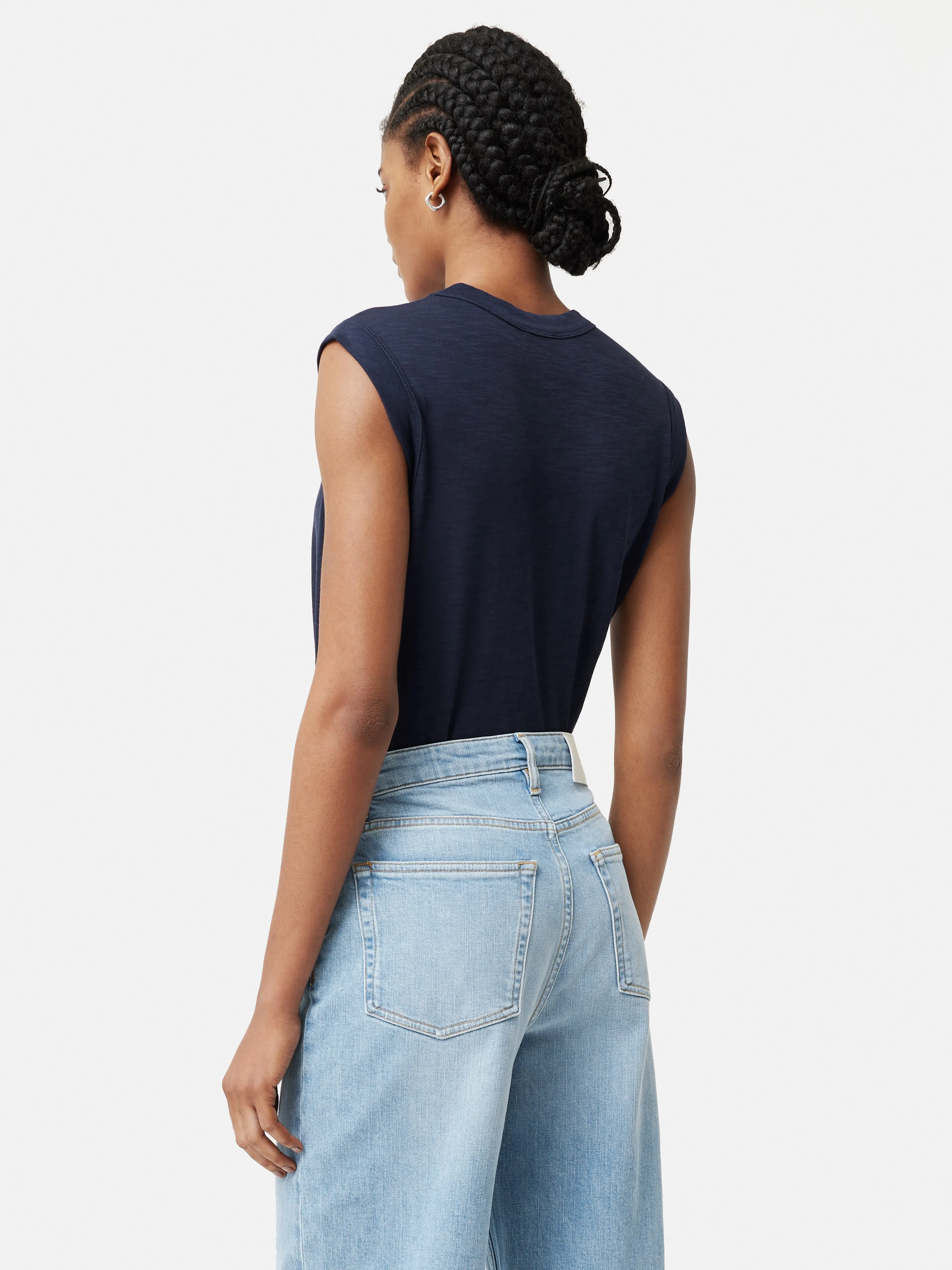 Cotton Slub Tank Top | Navy sold by Jigsaw product image thumbnail 5