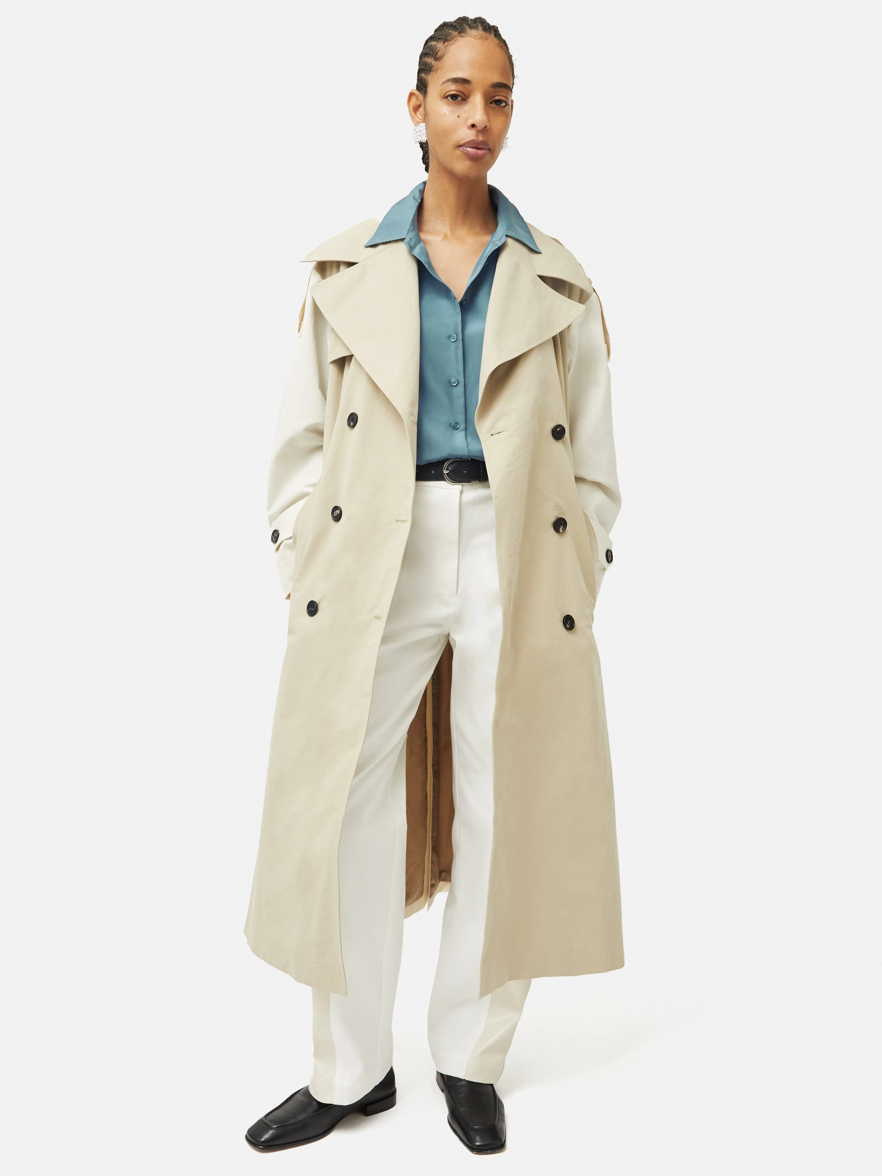 Silk Habotai Relaxed Shirt | Blue sold by Jigsaw product image thumbnail 3