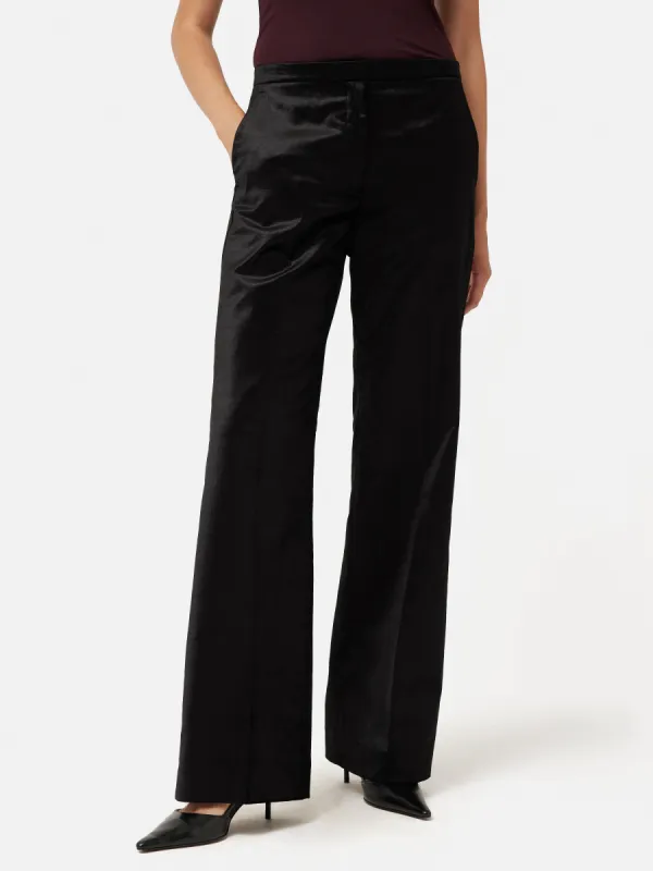 Velvet Wide Leg Trouser | Black sold by Jigsaw