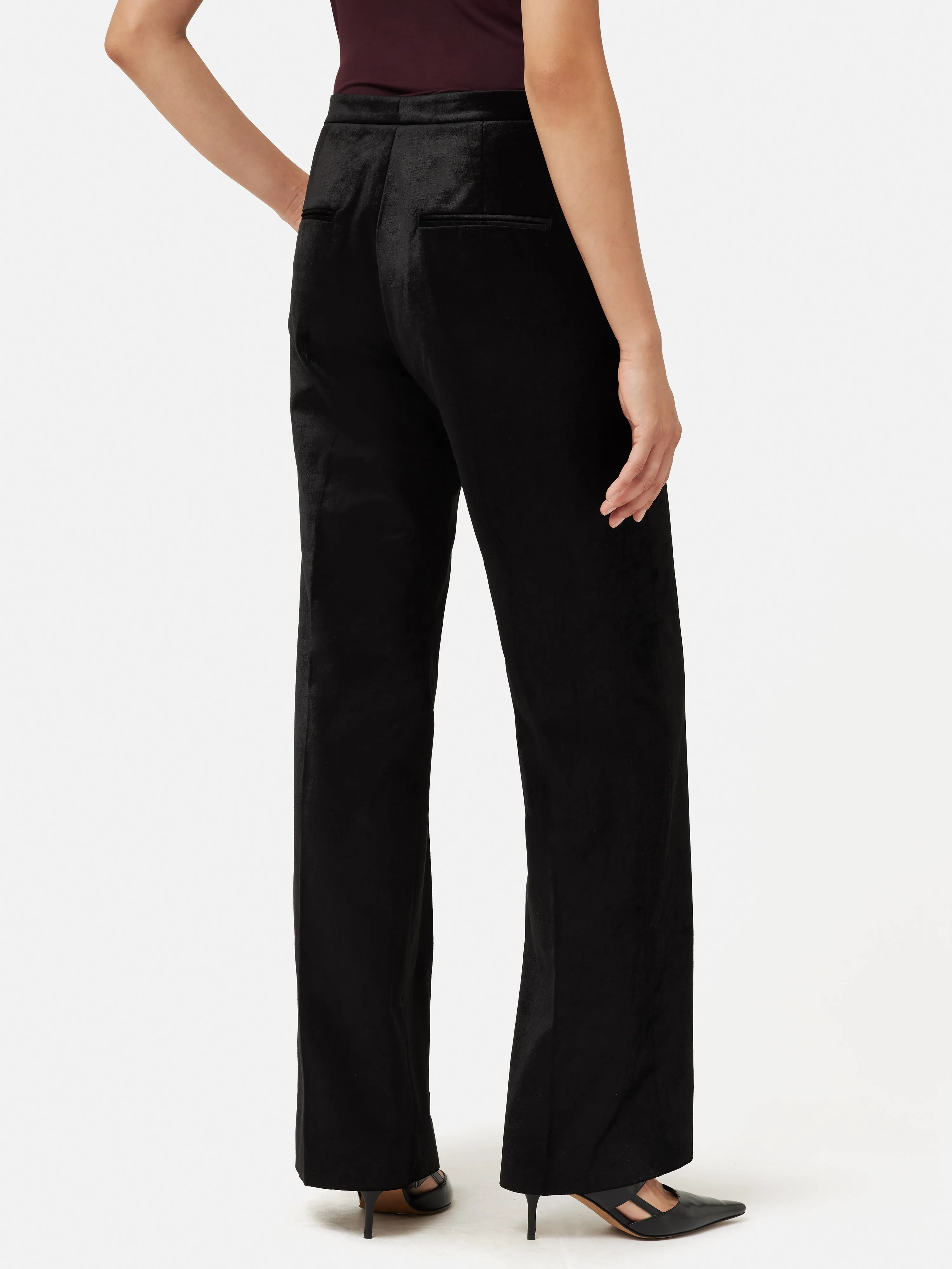 Velvet Wide Leg Trouser | Black sold by Jigsaw product image thumbnail 4