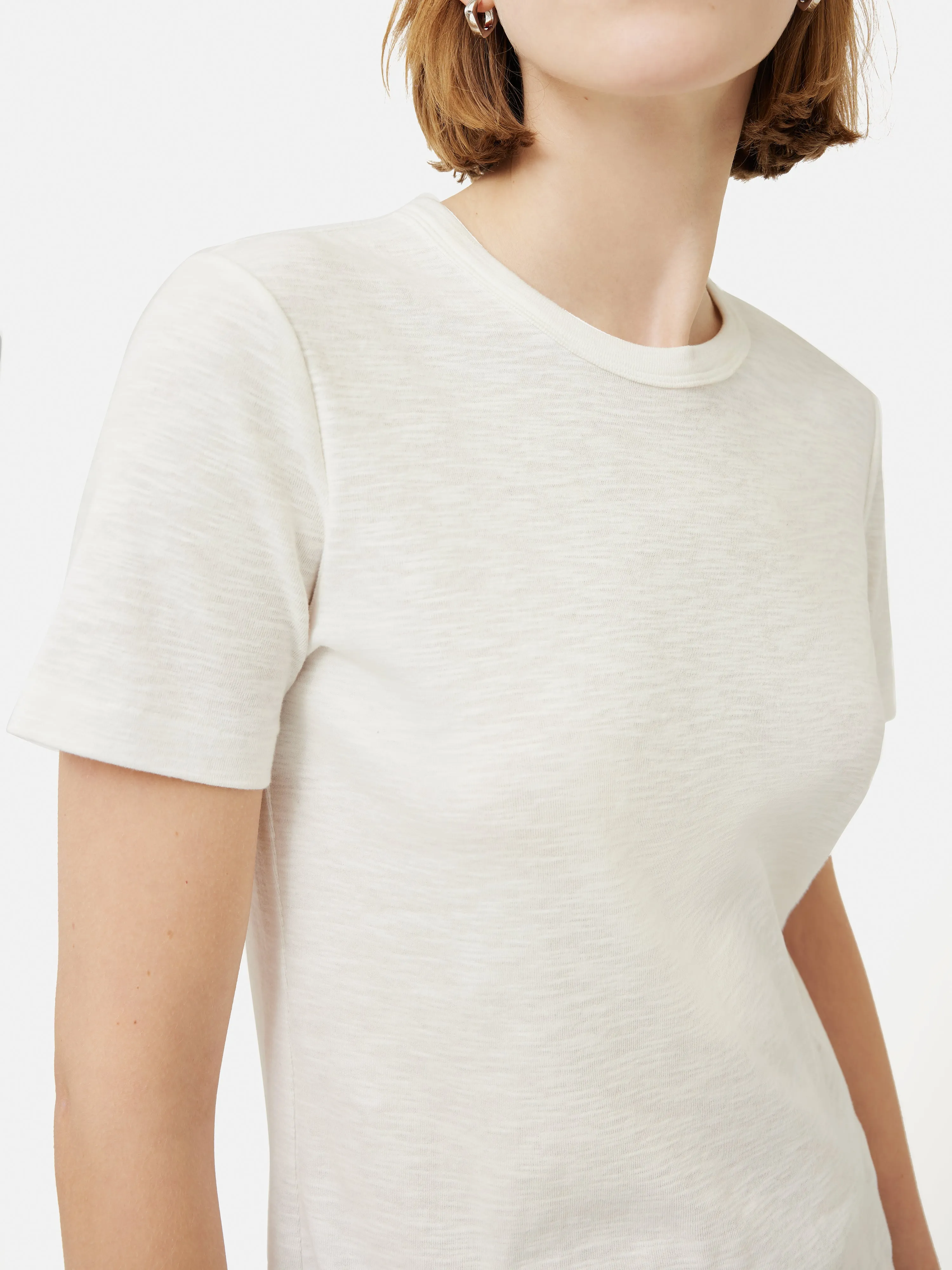 Cotton Luxe Short Sleeve Tee | Cream sold by Jigsaw product image thumbnail 3