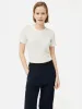 Cotton Luxe Short Sleeve Tee | Cream sold by Jigsaw