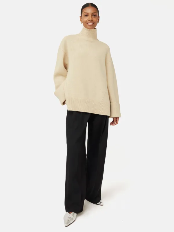 Merino Wool Oversized Jumper | Cream sold by Jigsaw
