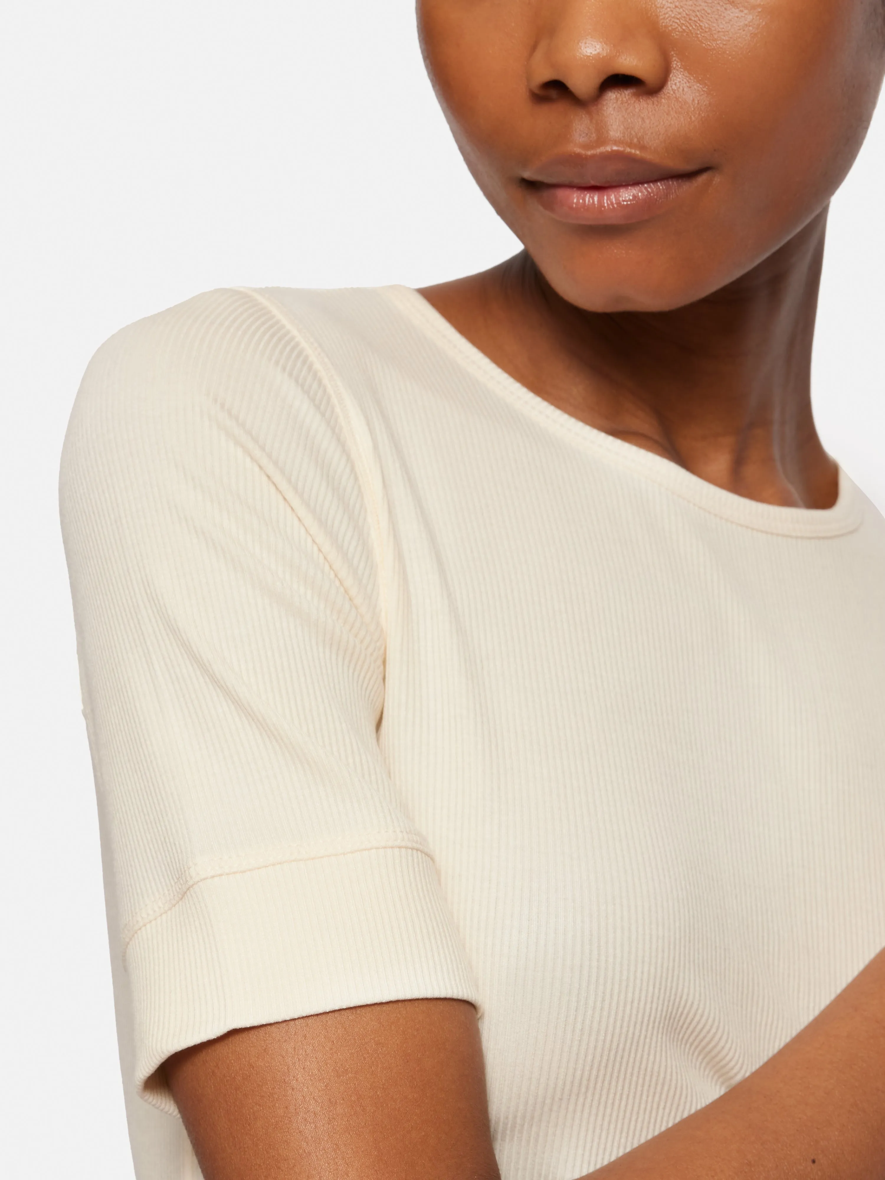 Bovey Crew Neck Tee | Cream sold by Jigsaw product image thumbnail 4