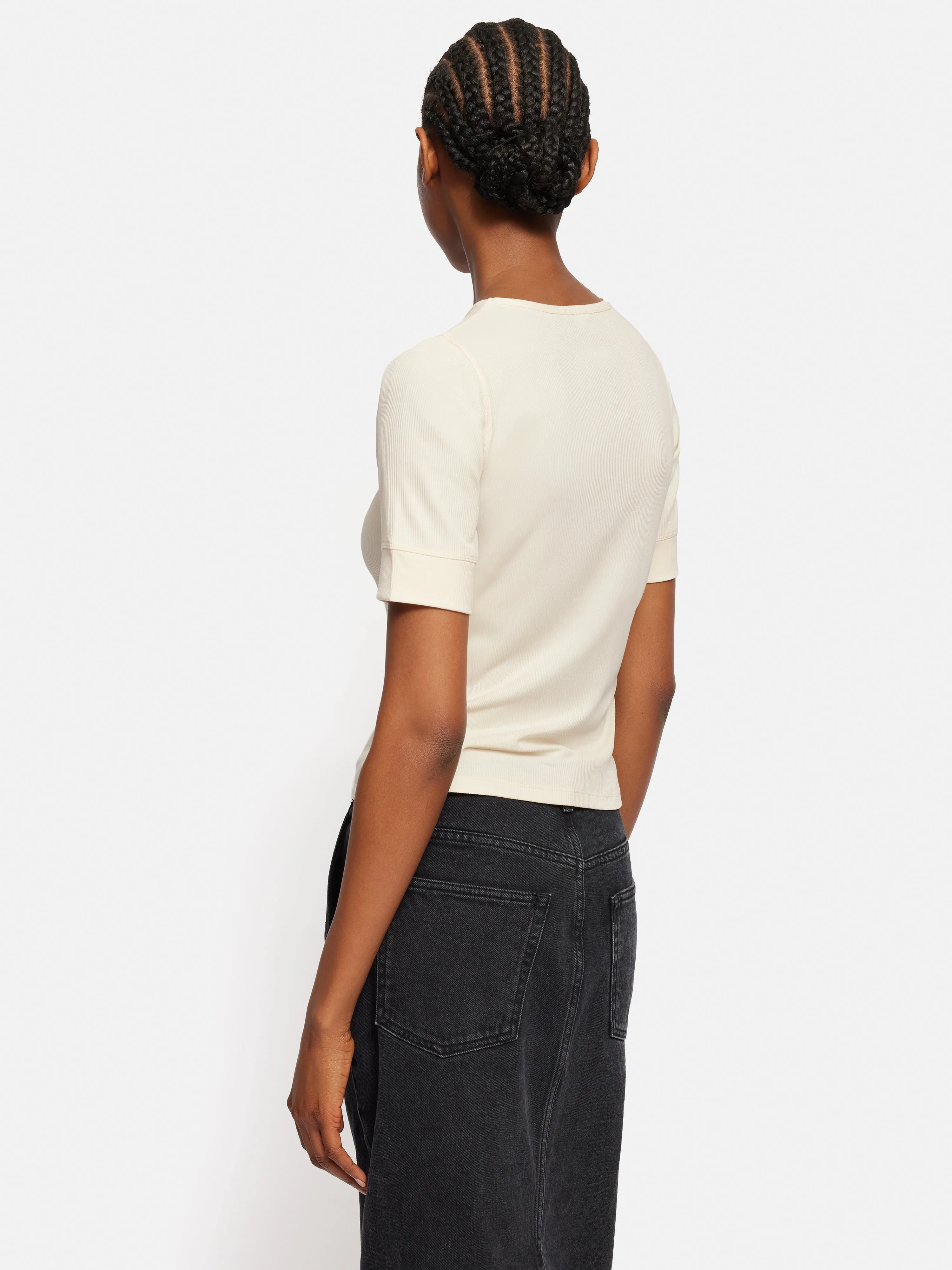 Bovey Crew Neck Tee | Cream sold by Jigsaw product image thumbnail 5