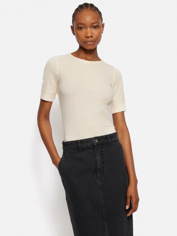 Bovey Crew Neck Tee | Cream sold by Jigsaw