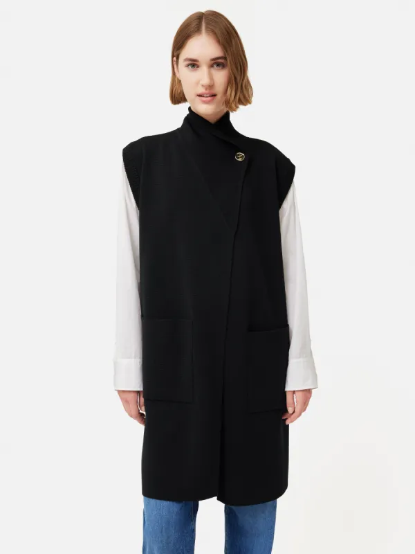 Milano Longline Gilet | Black sold by Jigsaw