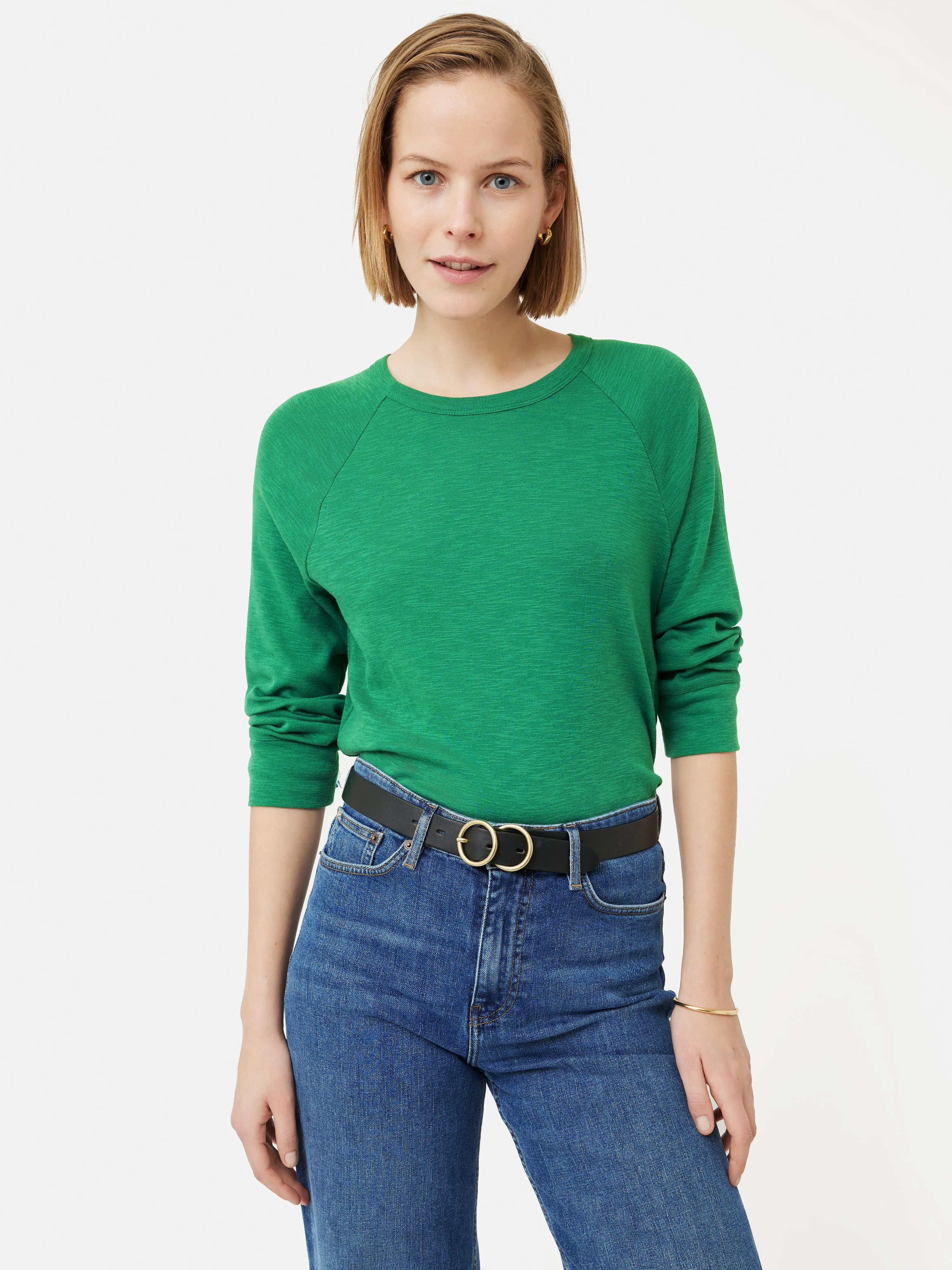 Cotton Luxe Raglan Tee | Green sold by Jigsaw