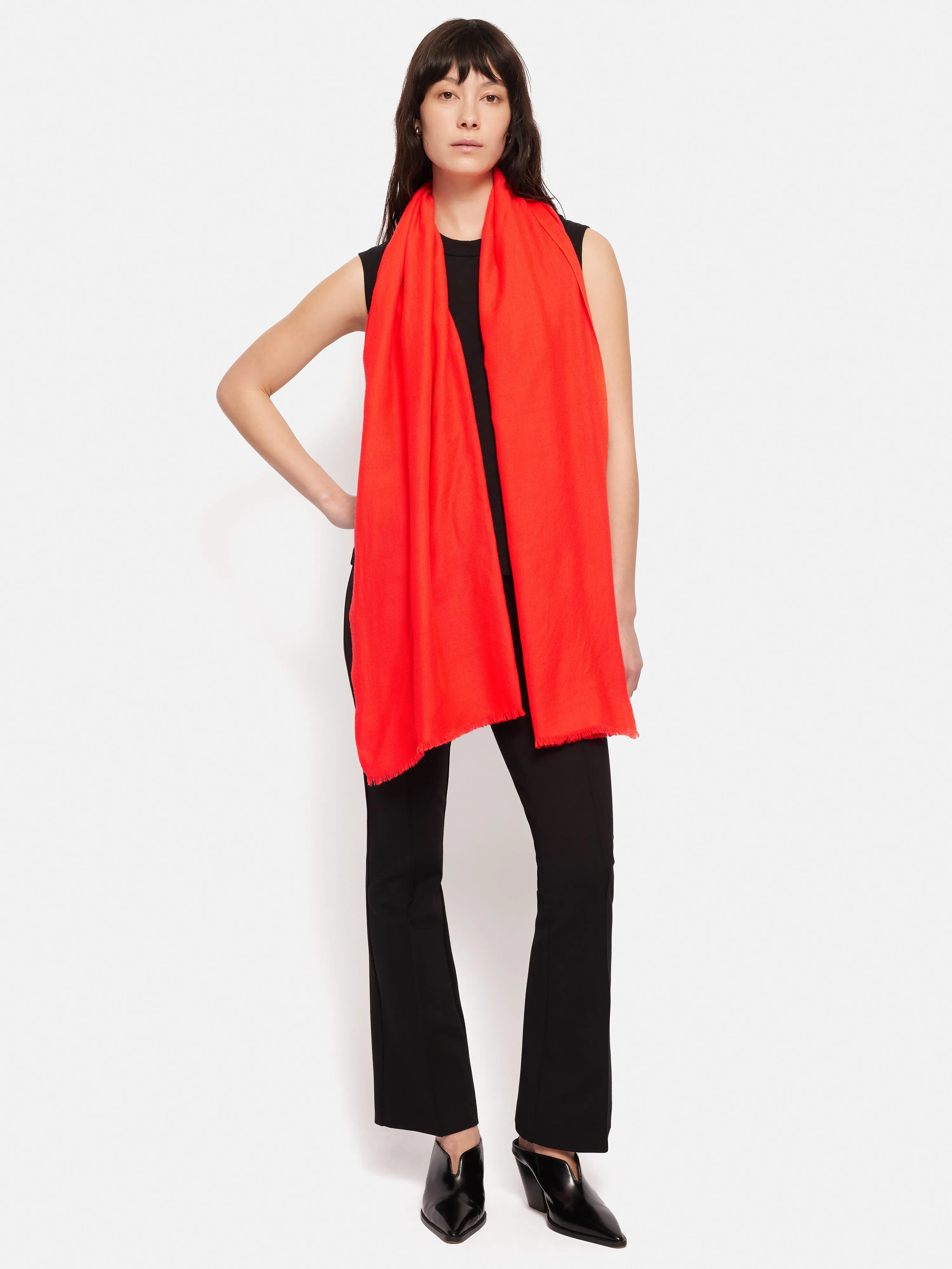 Wool Silk Pashmina | Coral sold by Jigsaw product image thumbnail 2