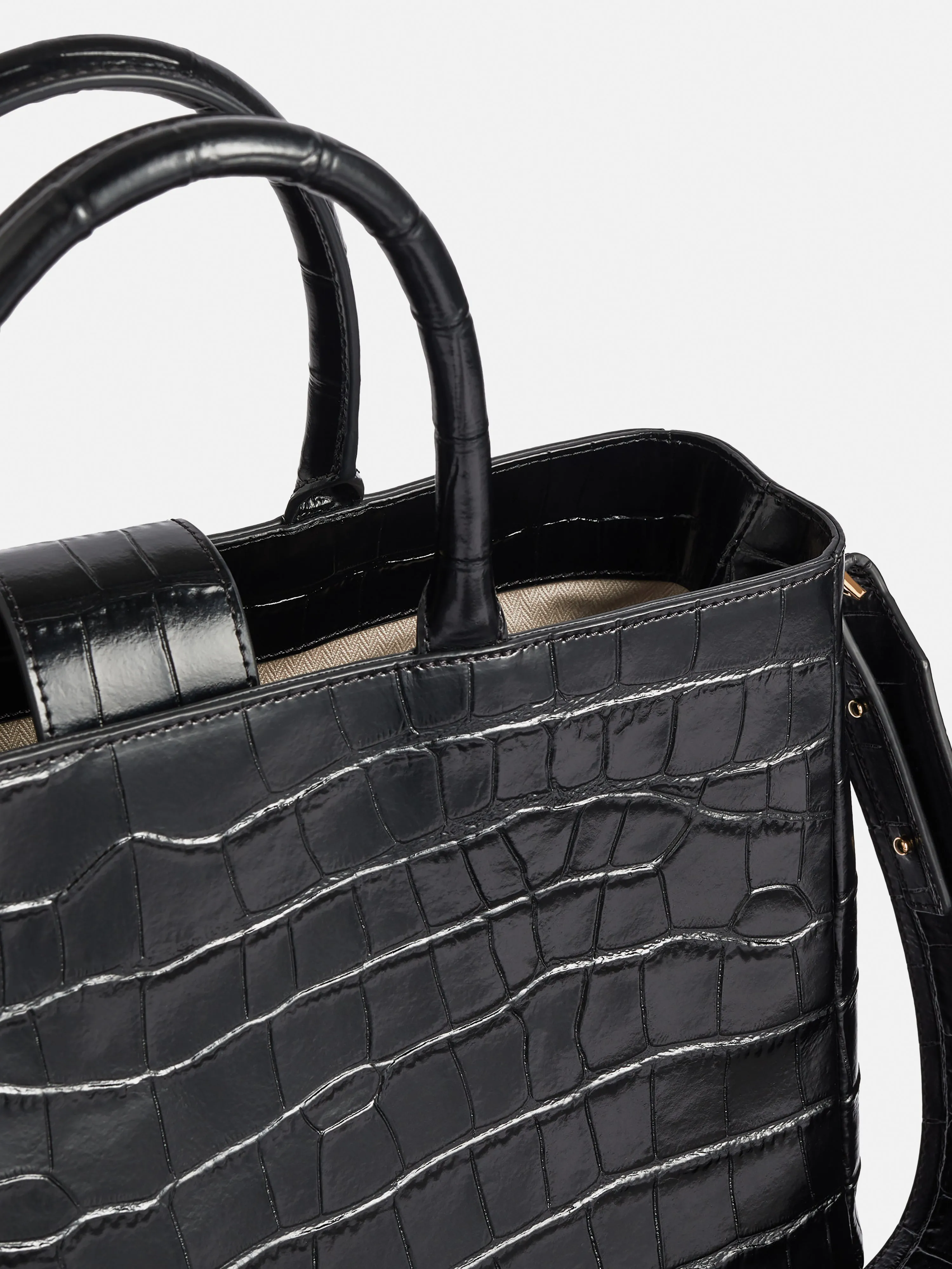 Adela Croc Leather Tote | Black sold by Jigsaw product image thumbnail 4