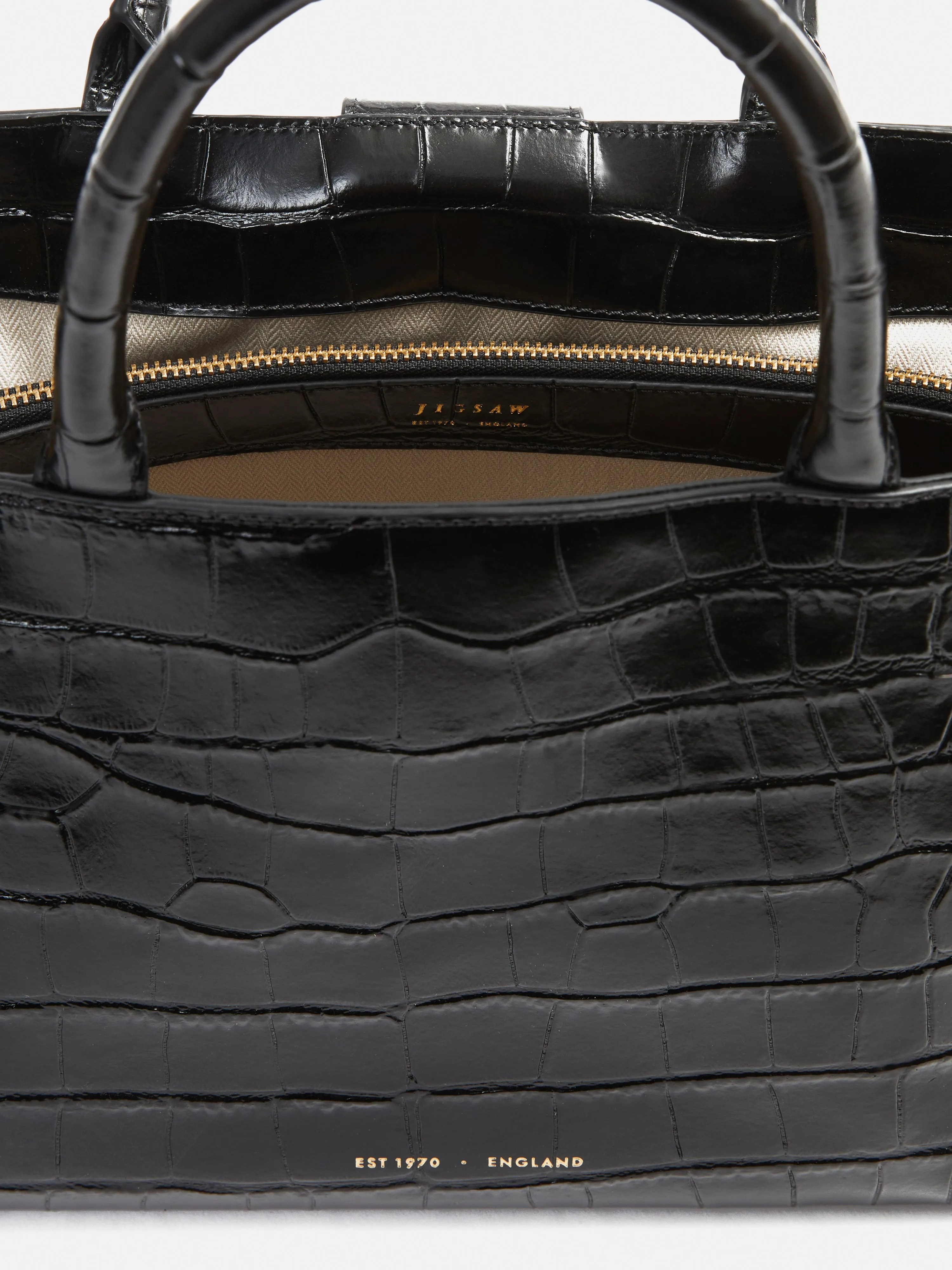 Adela Croc Leather Tote | Black sold by Jigsaw product image thumbnail 5