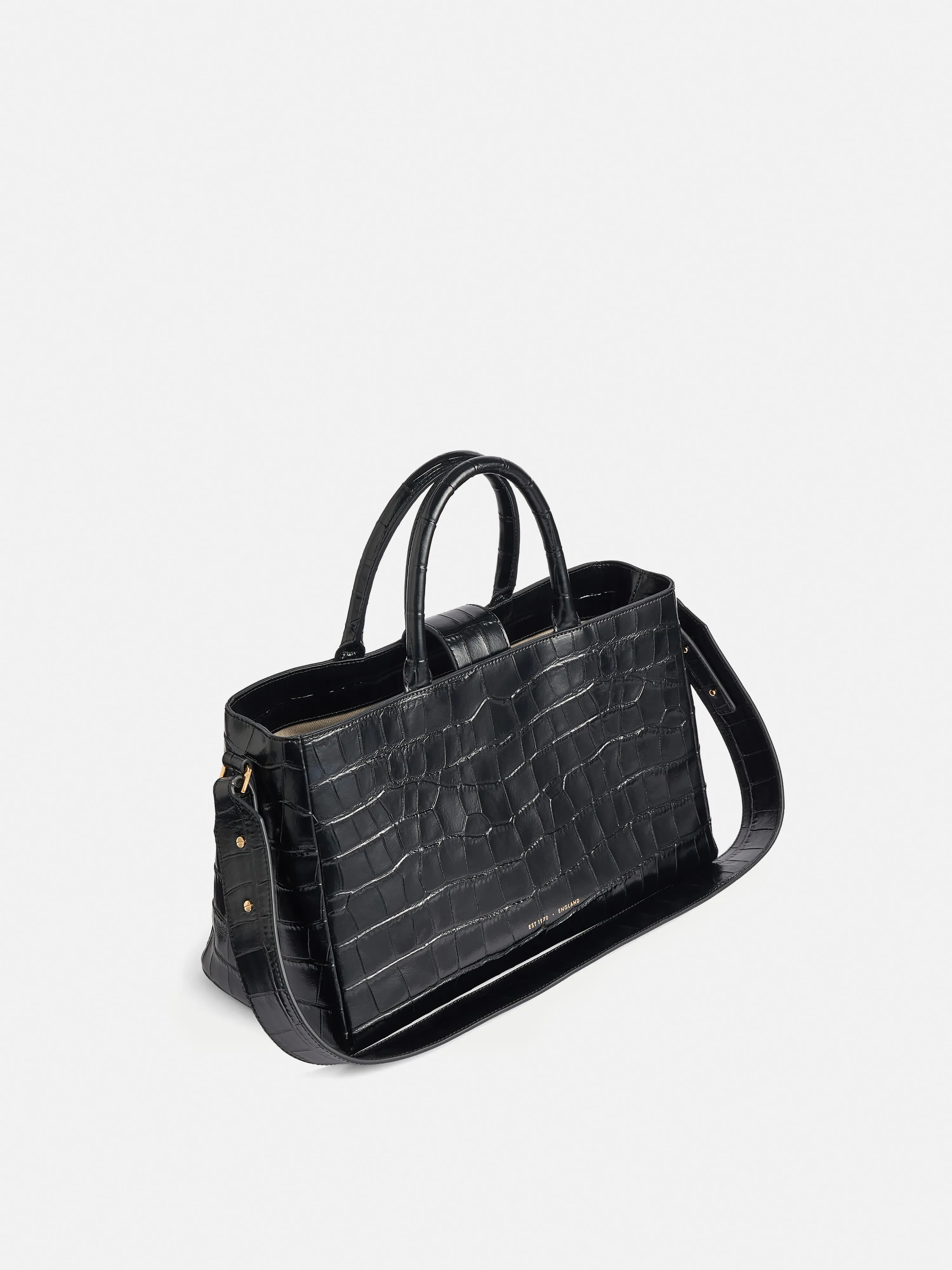 Adela Croc Leather Tote | Black sold by Jigsaw product image thumbnail 3