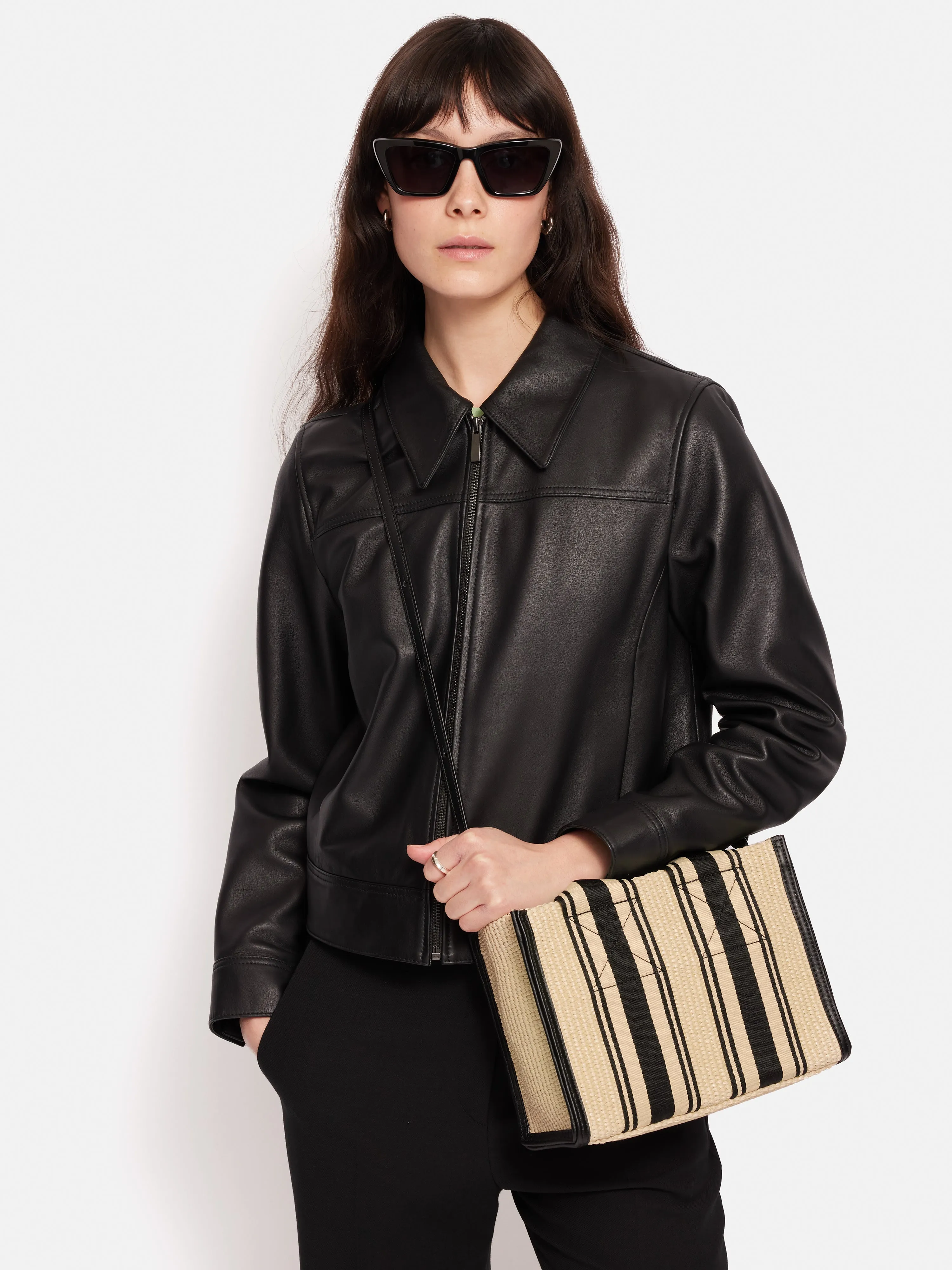 Mini Athena Stripe Woven Tote | Natural sold by Jigsaw product image thumbnail 5