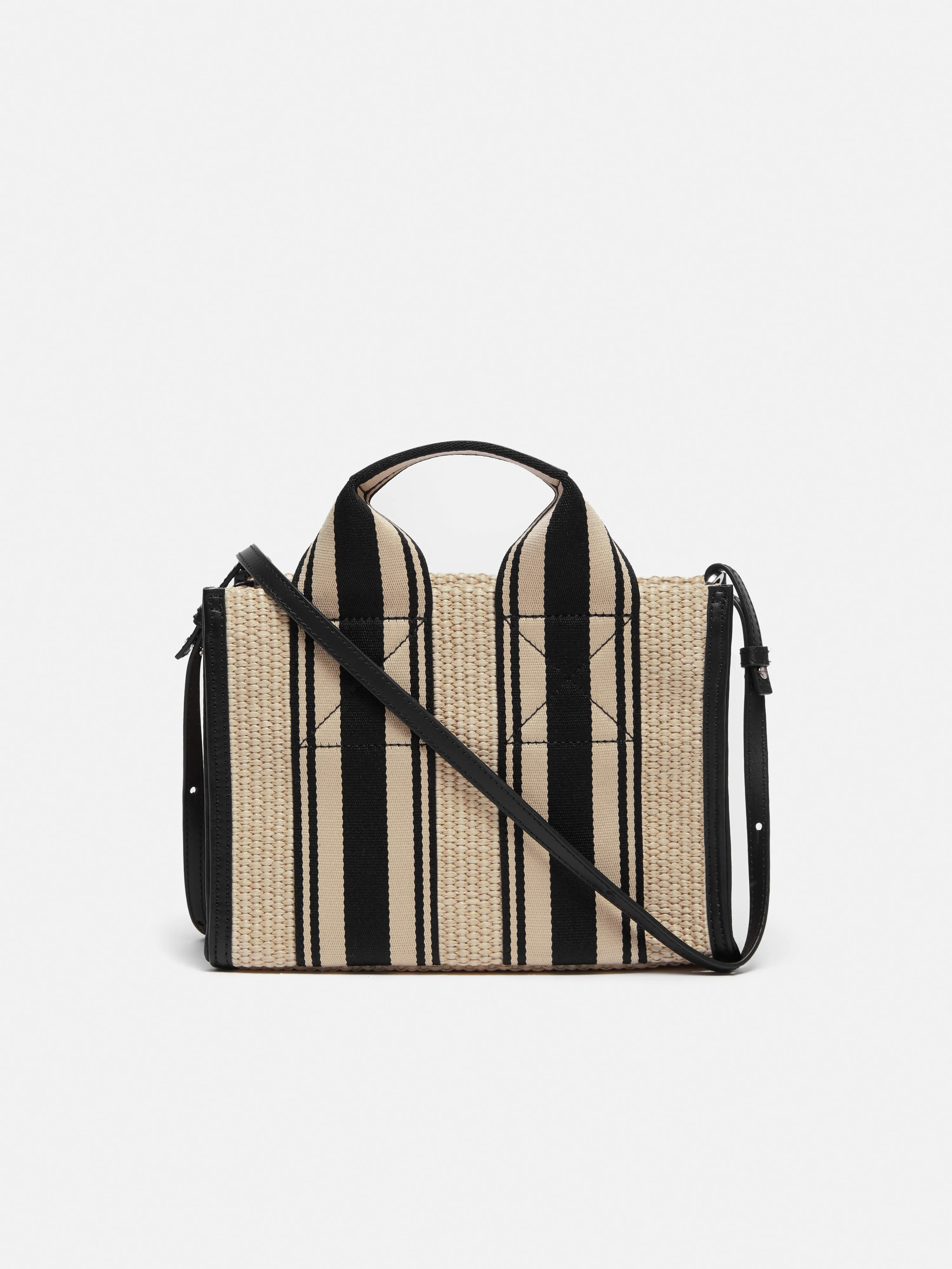 Mini Athena Stripe Woven Tote | Natural sold by Jigsaw product image thumbnail 4
