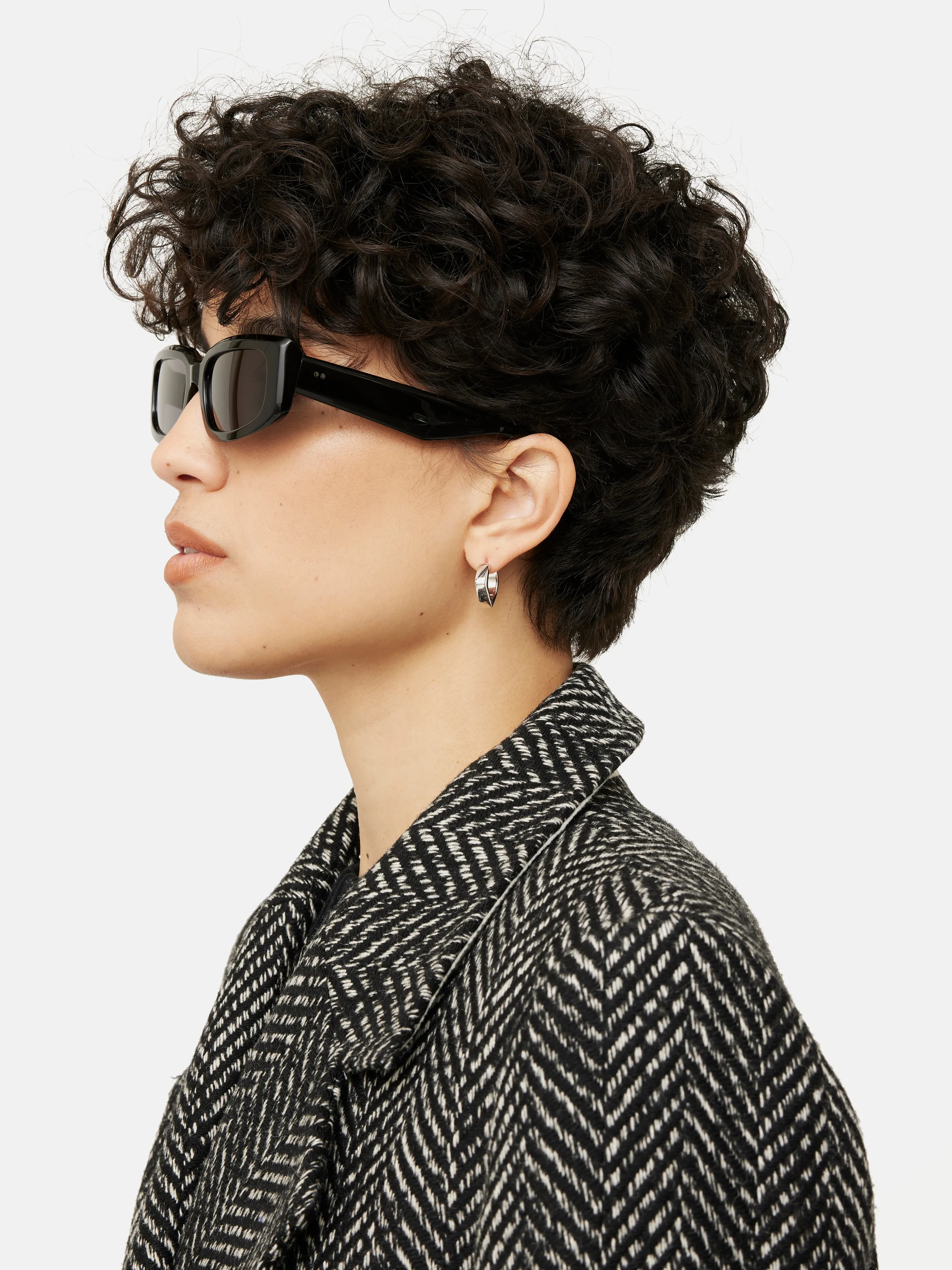 Chunky Square Hoop Earring | Silver sold by Jigsaw product image thumbnail 2