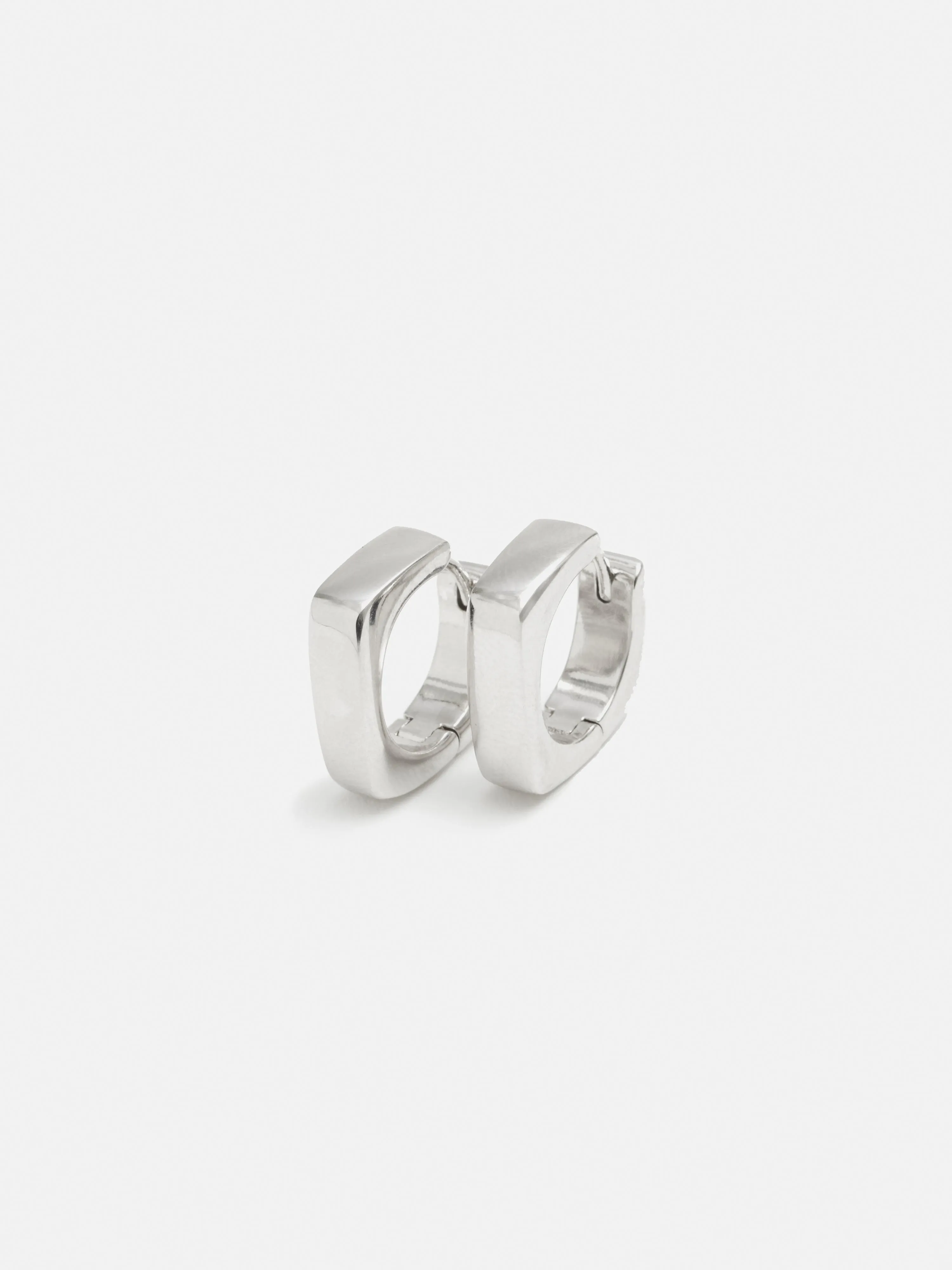 Chunky Square Hoop Earring | Silver sold by Jigsaw