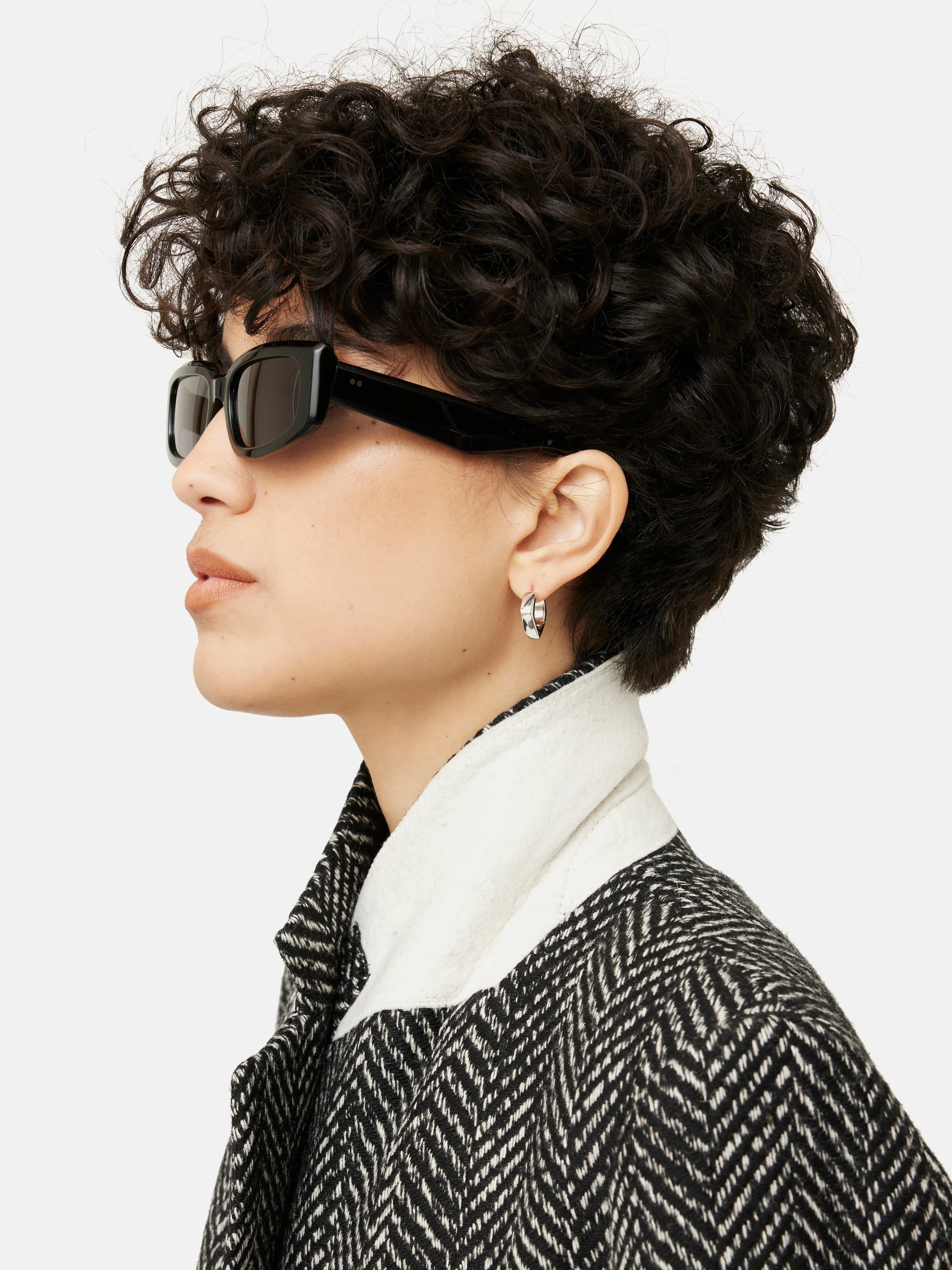 Chunky Square Hoop Earring | Silver sold by Jigsaw product image thumbnail 4