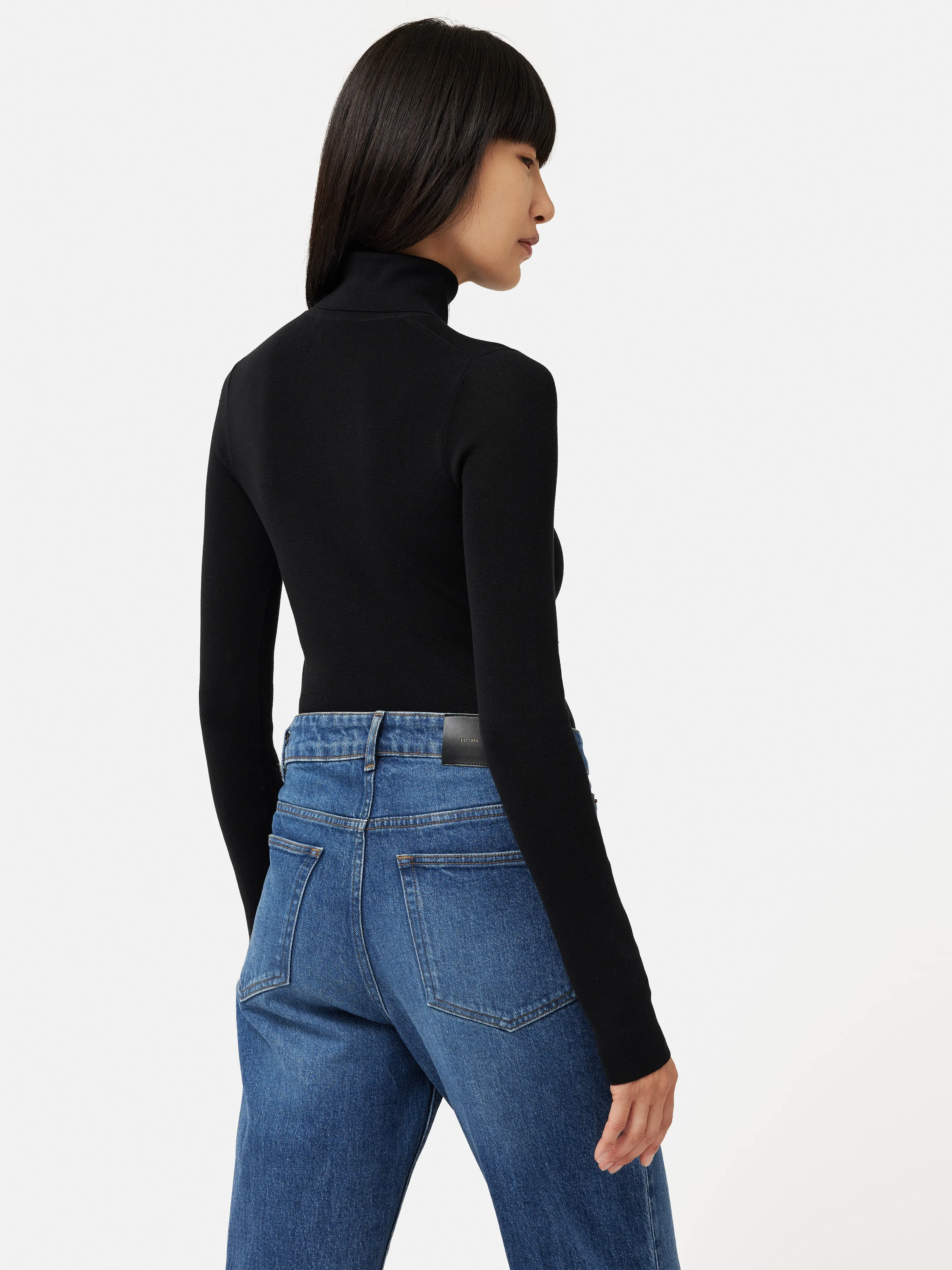 Silk Cotton Polo Jumper | Black sold by Jigsaw product image thumbnail 5