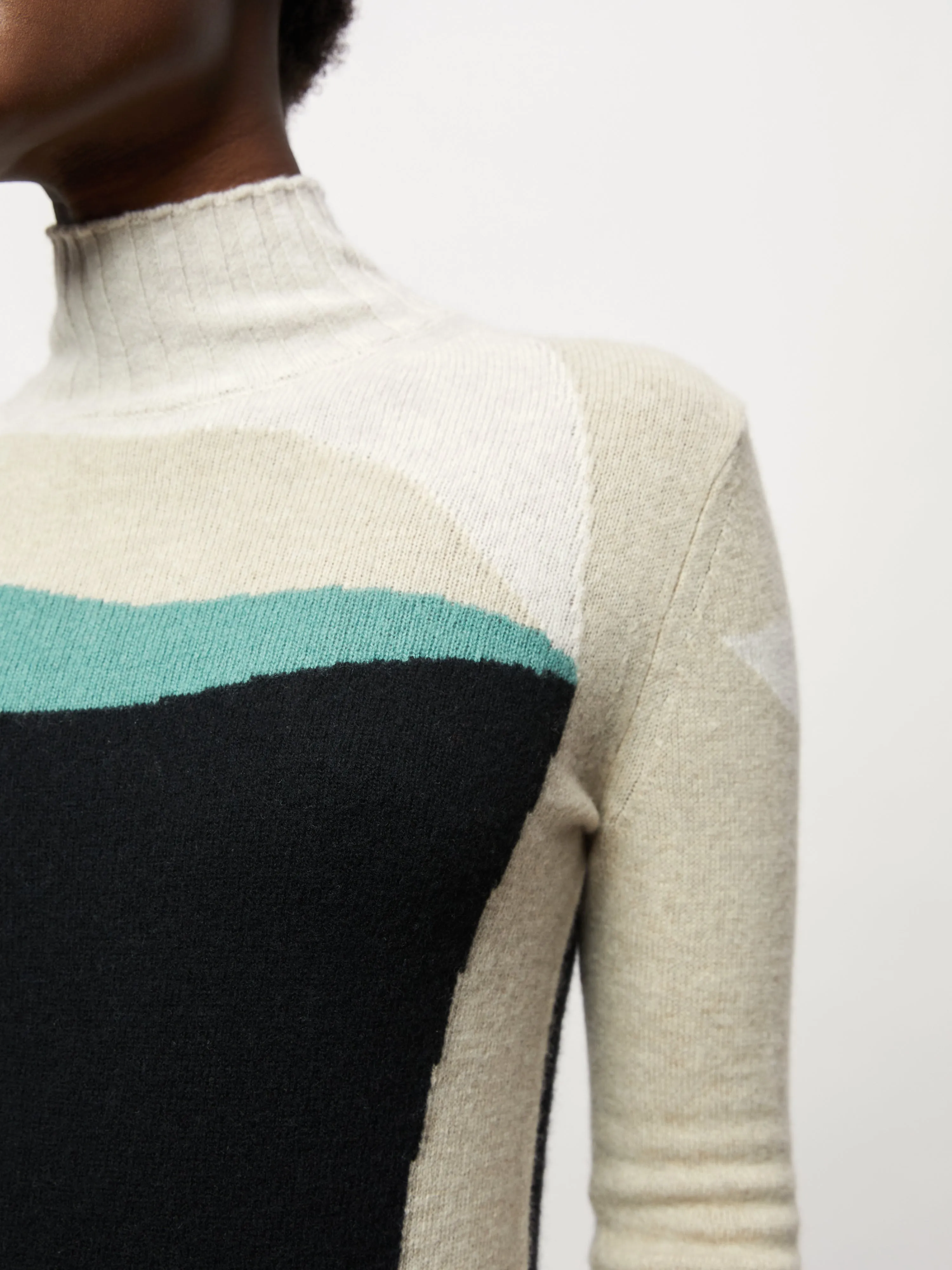 Merino Cashmere Intarsia Block jumper | Black sold by Jigsaw product image thumbnail 2