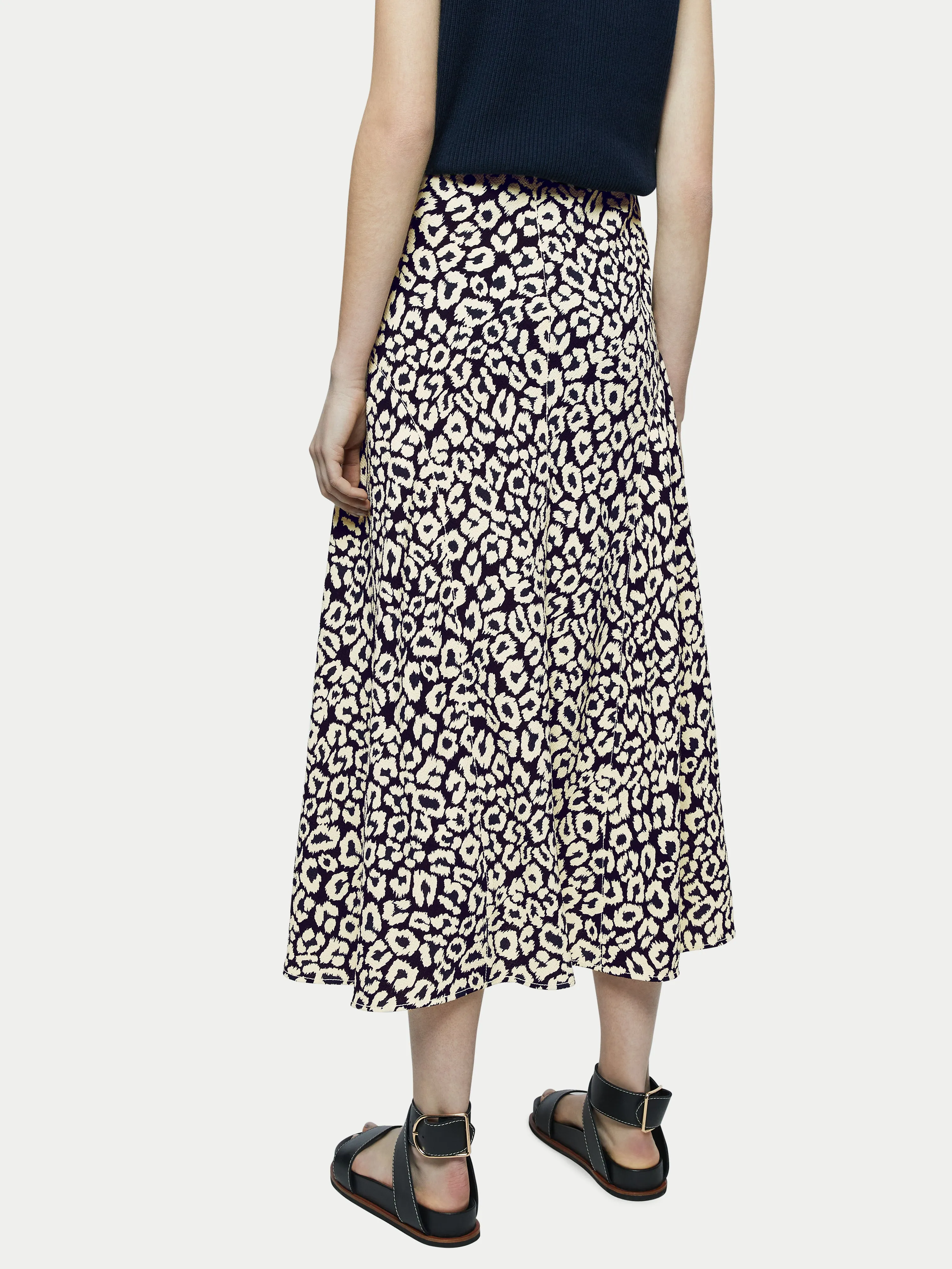 Leopard Midi Skirt | Monochrome sold by Jigsaw product image thumbnail 3