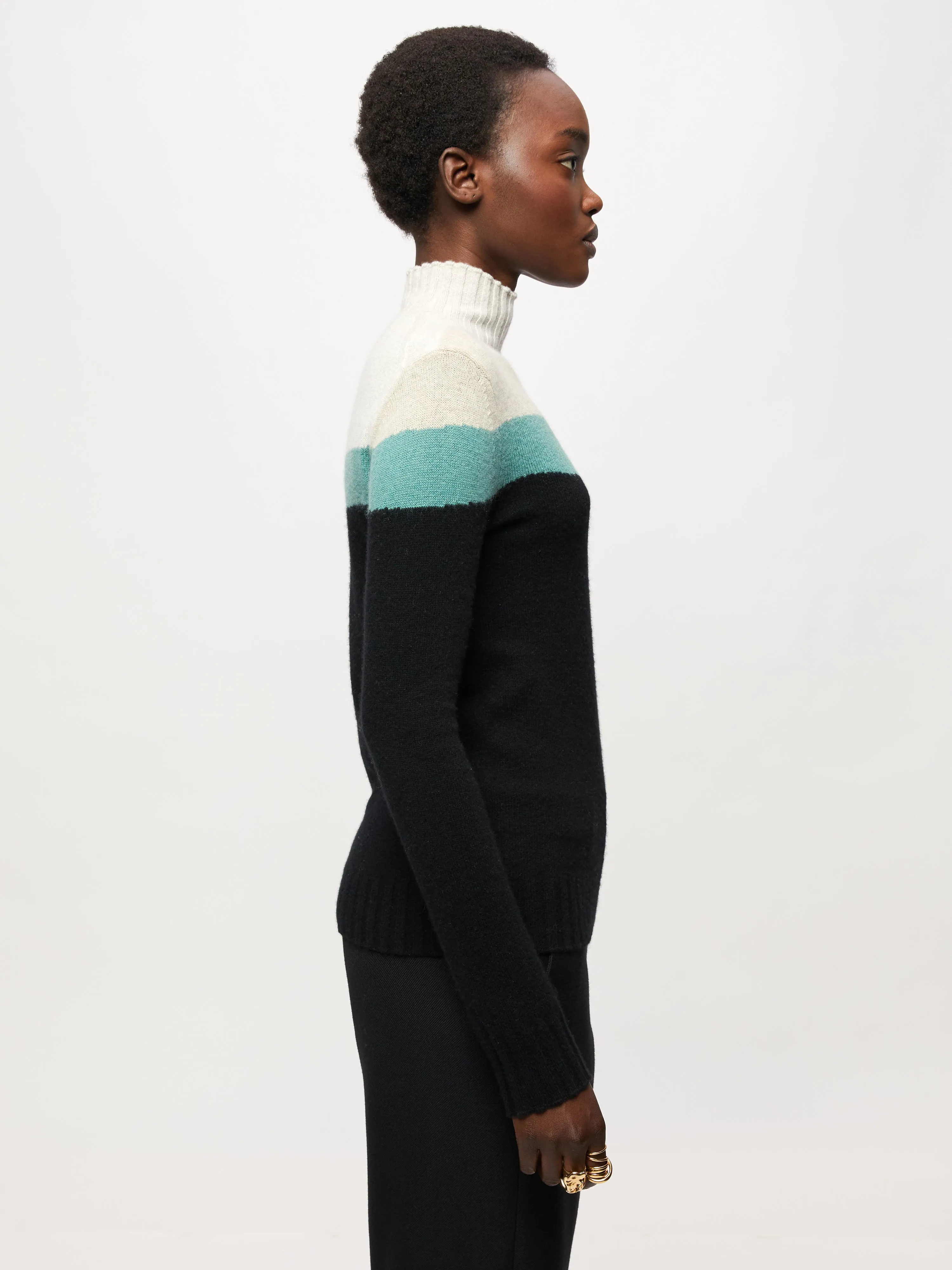 Merino Cashmere Intarsia Block jumper | Black sold by Jigsaw product image thumbnail 4