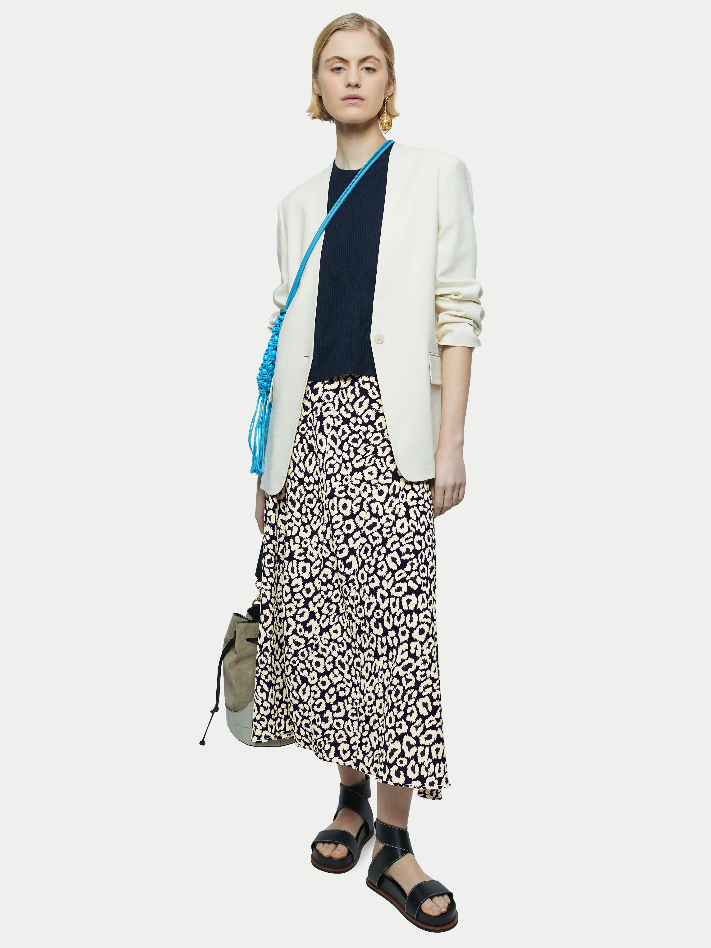 Leopard Midi Skirt | Monochrome sold by Jigsaw product image thumbnail 4