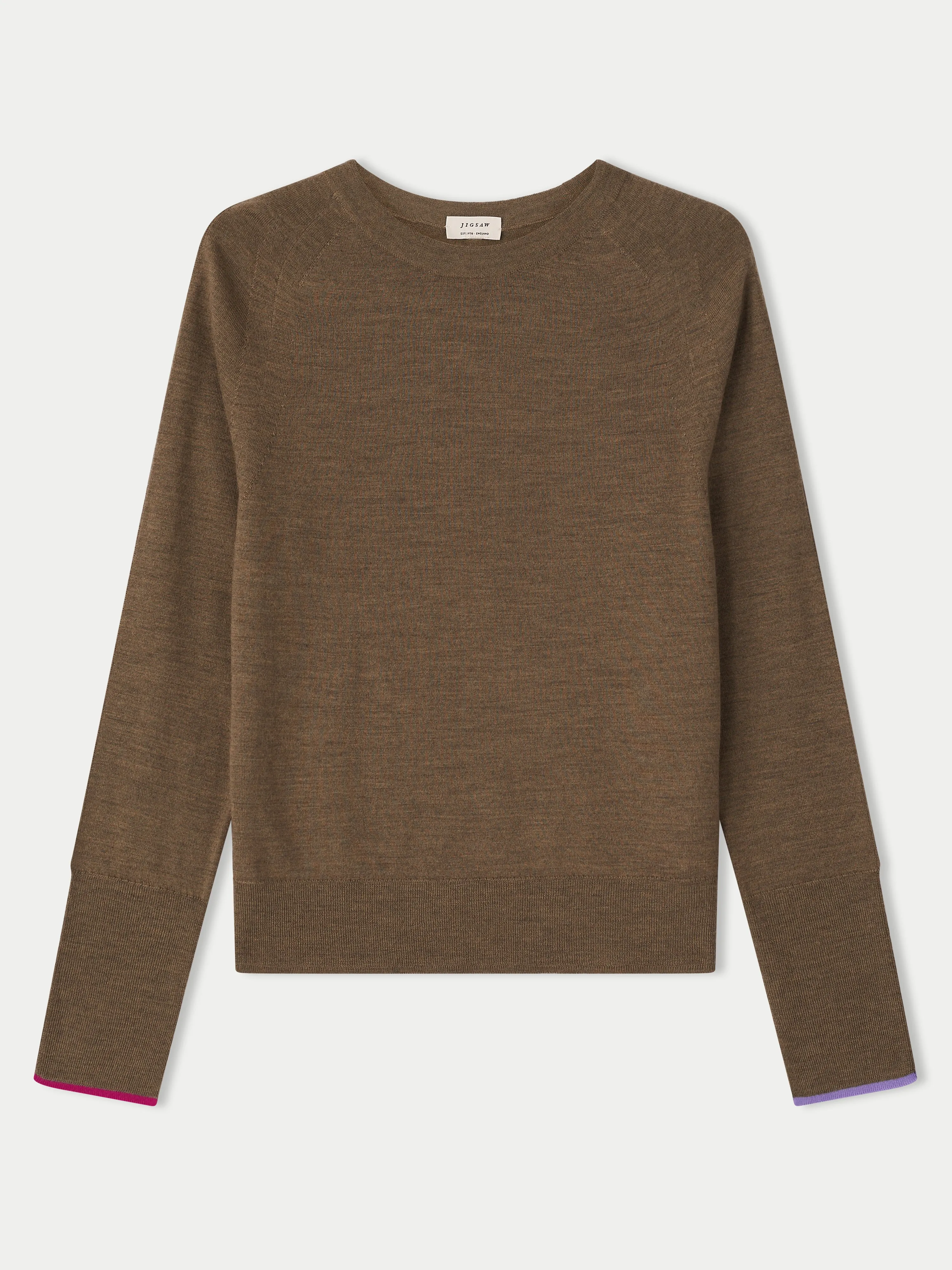 Merino Crew Neck Jumper | Khaki sold by Jigsaw product image thumbnail 5