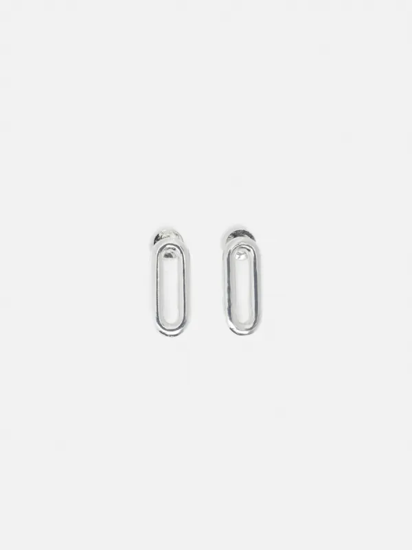 Small Link Stud Earrings | Silver sold by Jigsaw