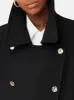Wool Twill Longline Pea Coat | Black sold by Jigsaw