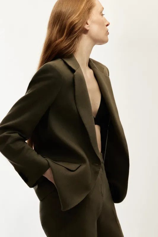 Portofino Linen Brook Blazer | Khaki sold by Jigsaw