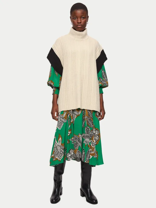 Merino Rib Tabard Poncho | Cream sold by Jigsaw