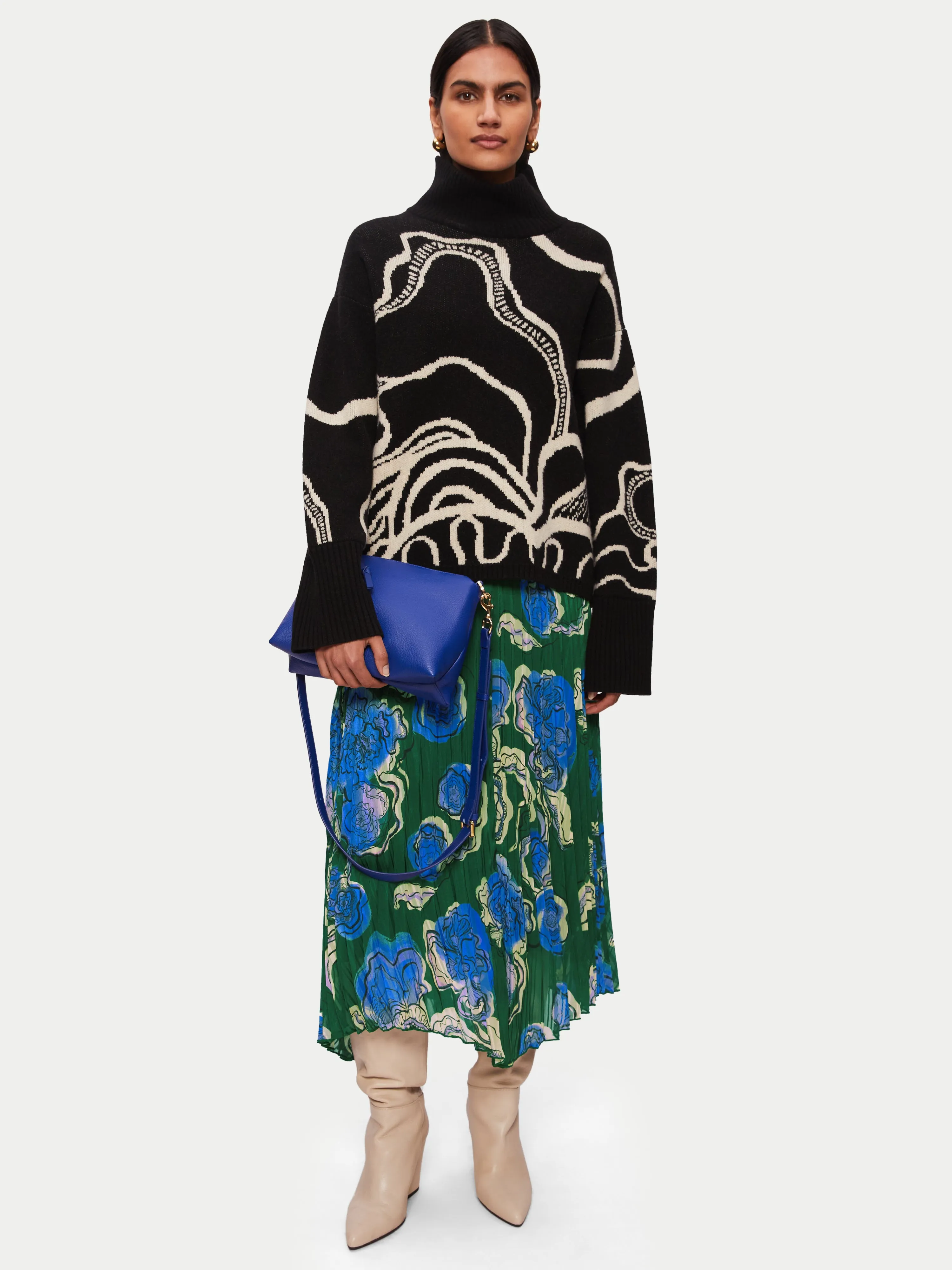 Sharan Ranshi Asymmetric Skirt | Green sold by Jigsaw product image thumbnail 2