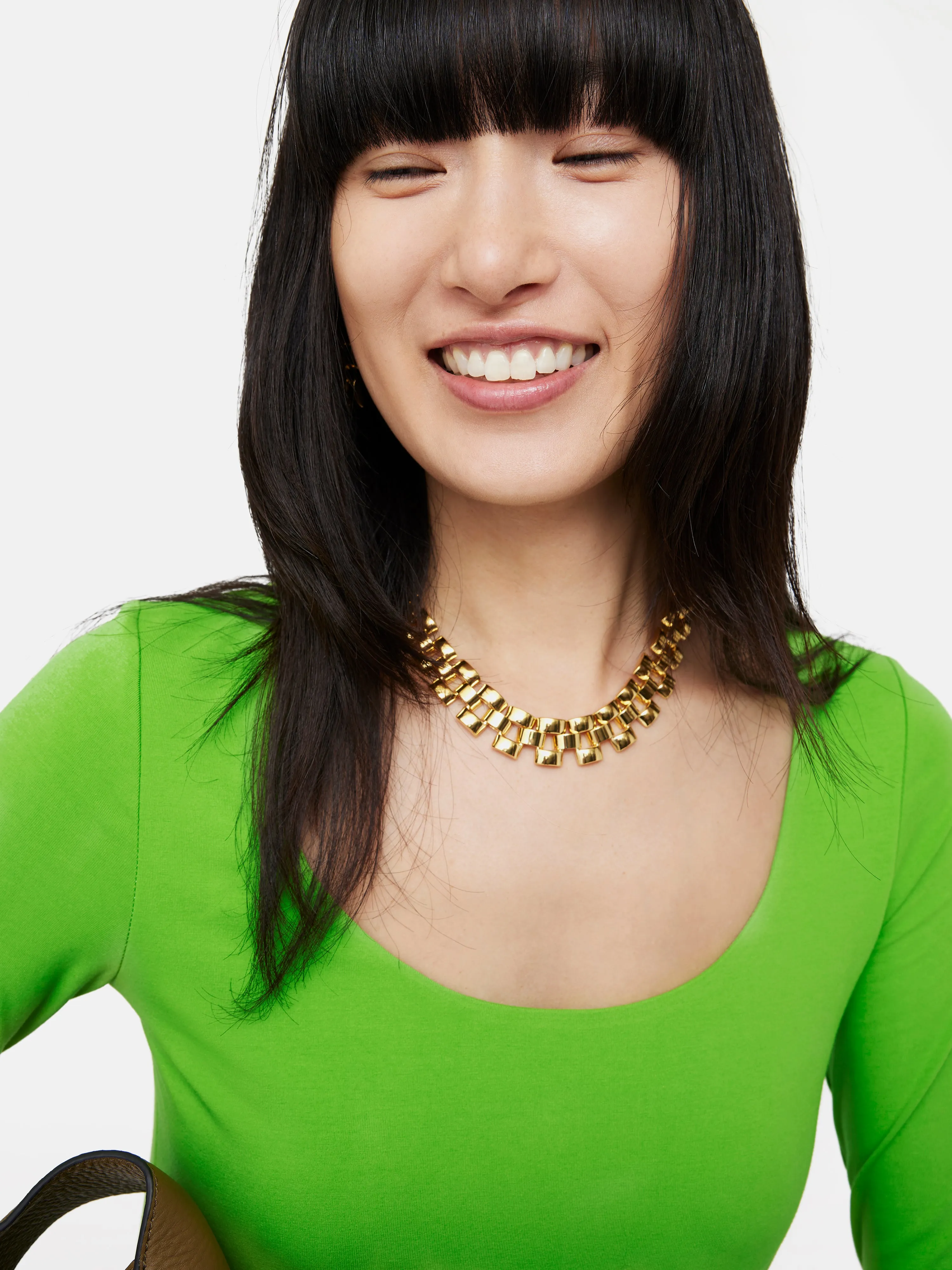 Double Front Ballet Neck Top | Punch Green sold by Jigsaw product image thumbnail 2