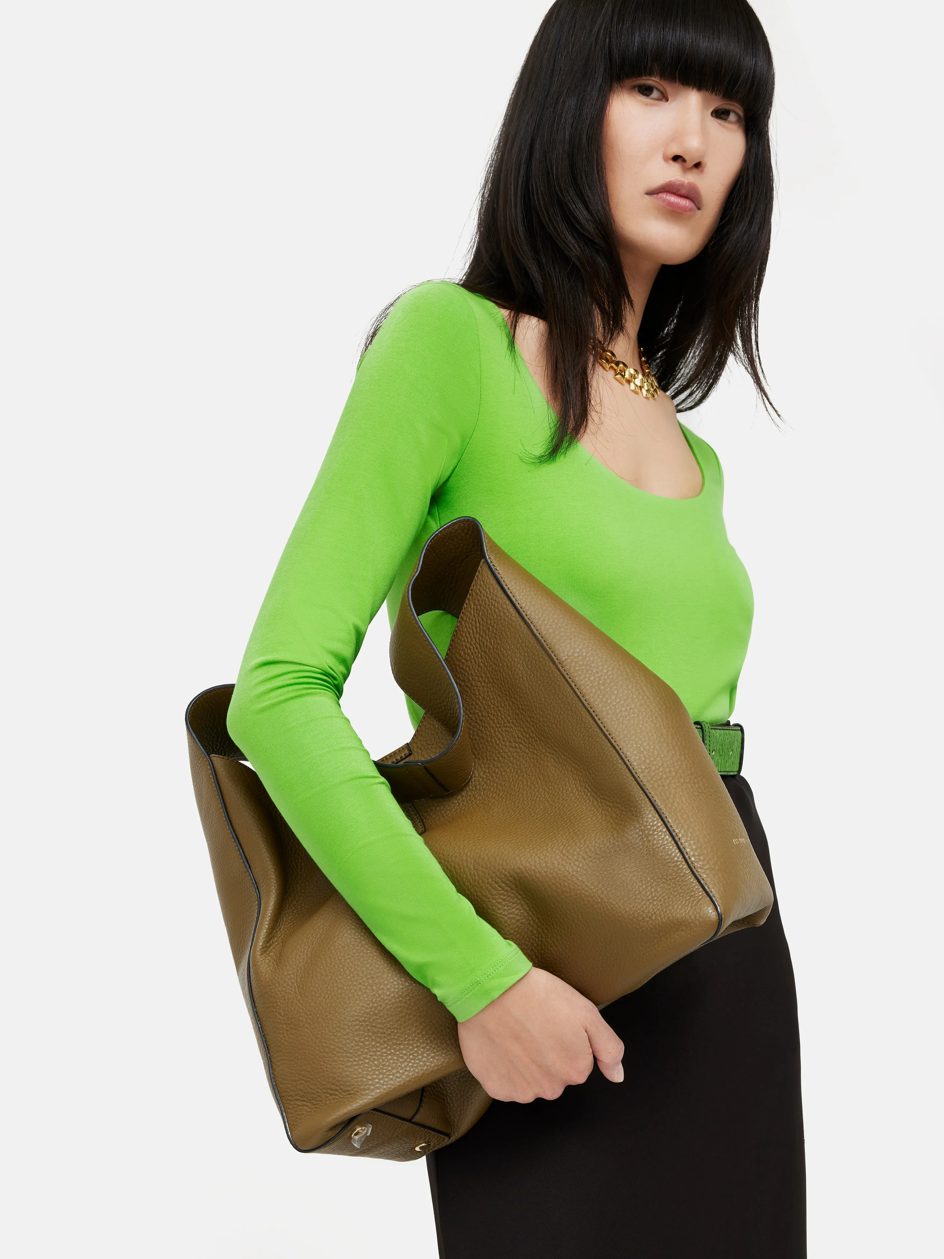 Double Front Ballet Neck Top | Punch Green sold by Jigsaw product image thumbnail 5