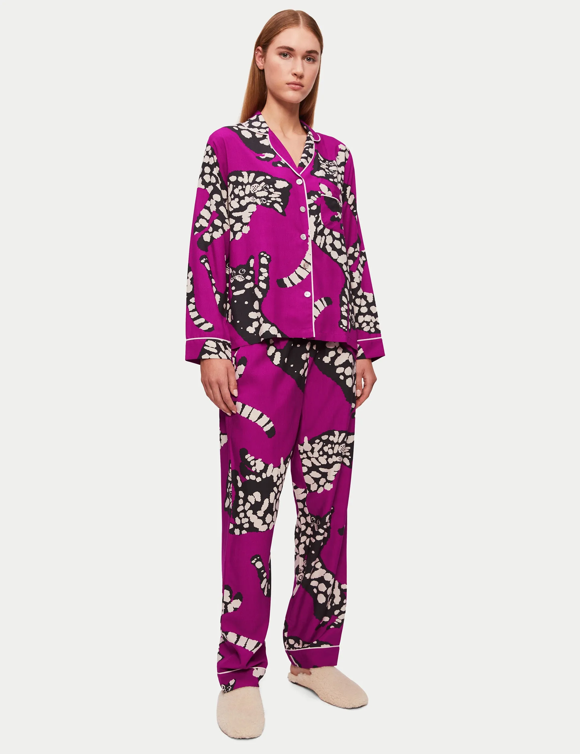 Dancing Cats Pyjama | Pink sold by Jigsaw