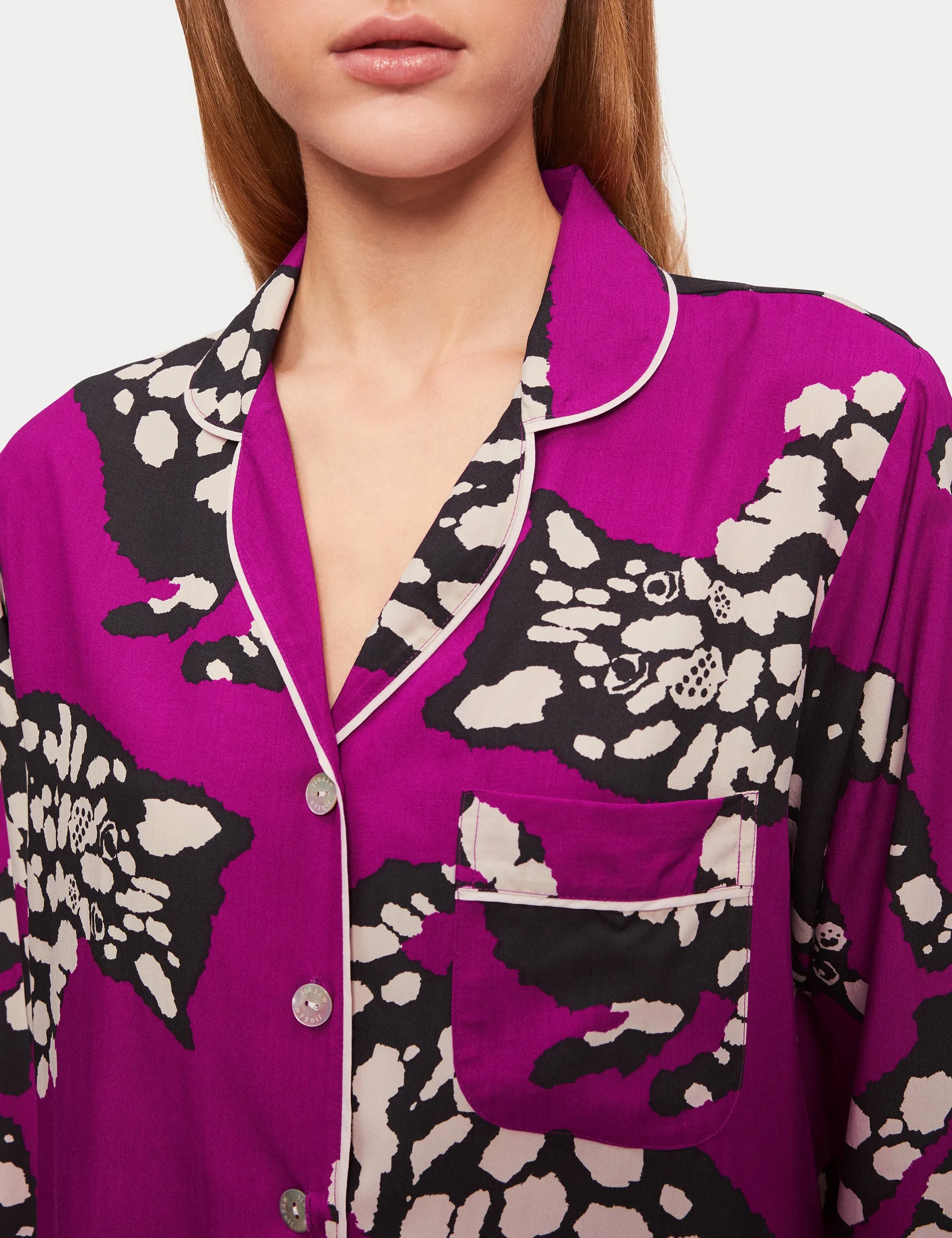 Dancing Cats Pyjama | Pink sold by Jigsaw product image thumbnail 4