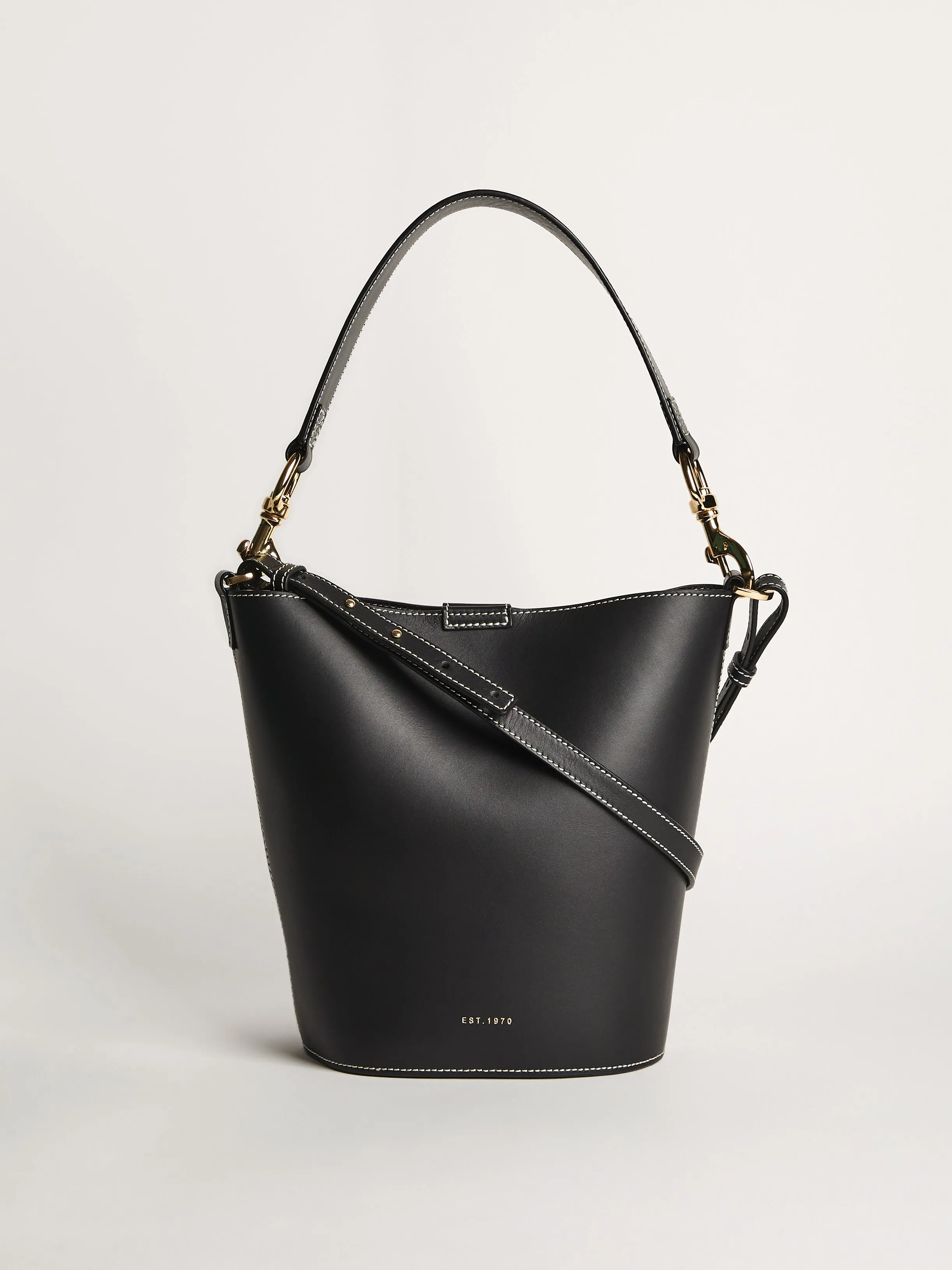 Kenton Bucket Bag Veg Leather | Black sold by Jigsaw