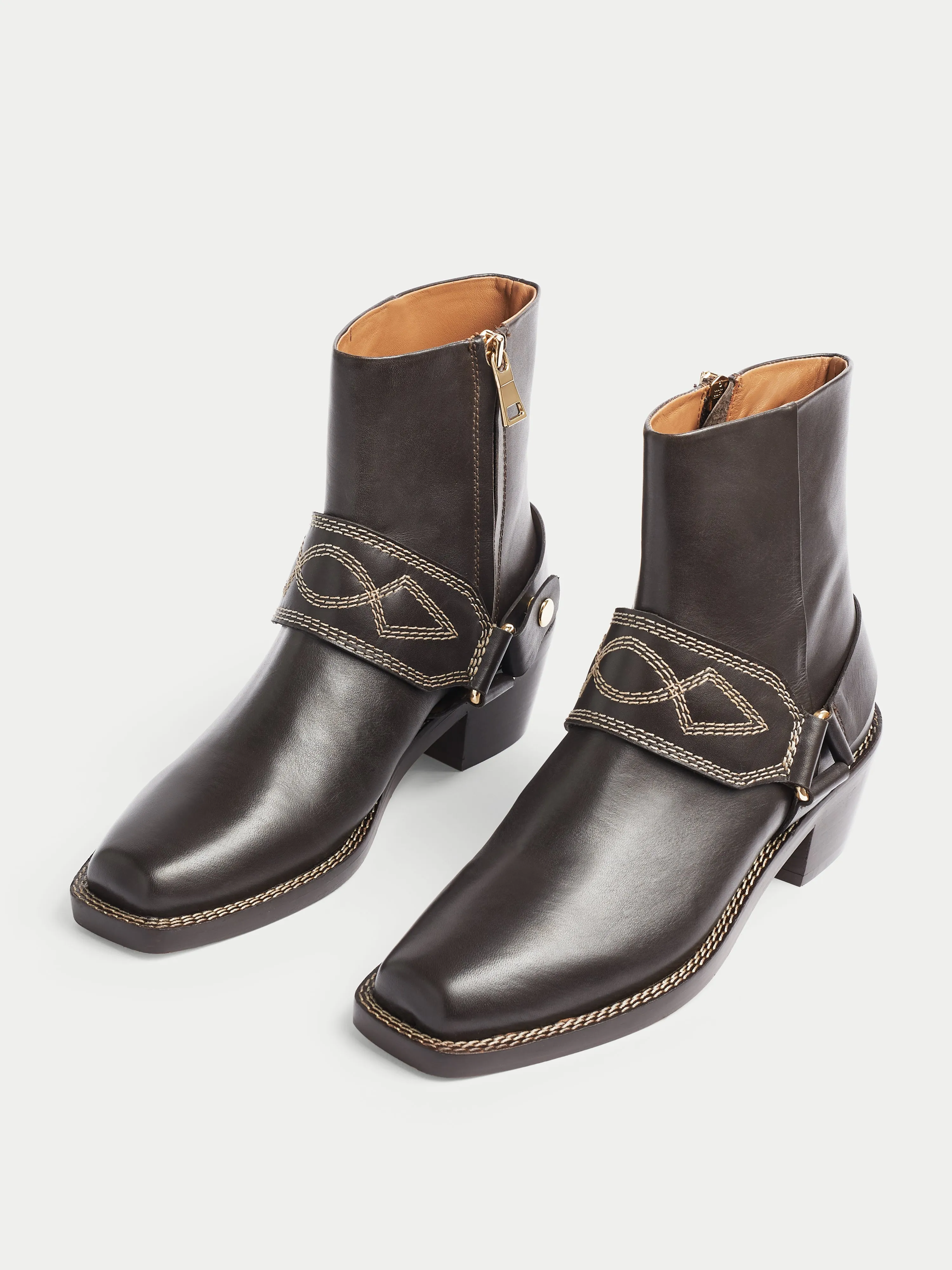 Collagerie Leather Ankle Boot | Brown sold by Jigsaw product image thumbnail 3