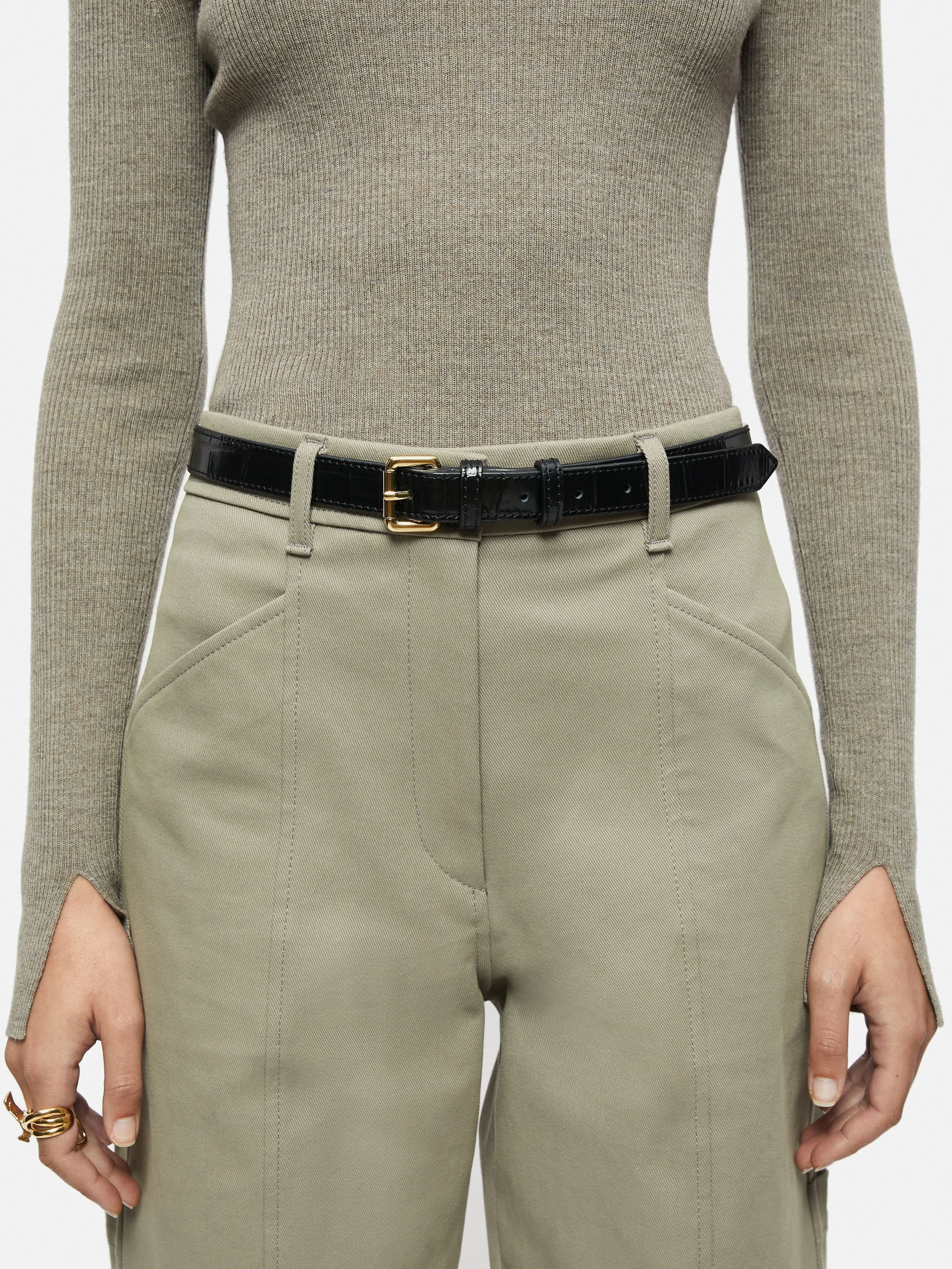 Croc Narrow Belt | Black sold by Jigsaw product image thumbnail 4