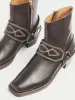 Collagerie Leather Ankle Boot | Brown sold by Jigsaw