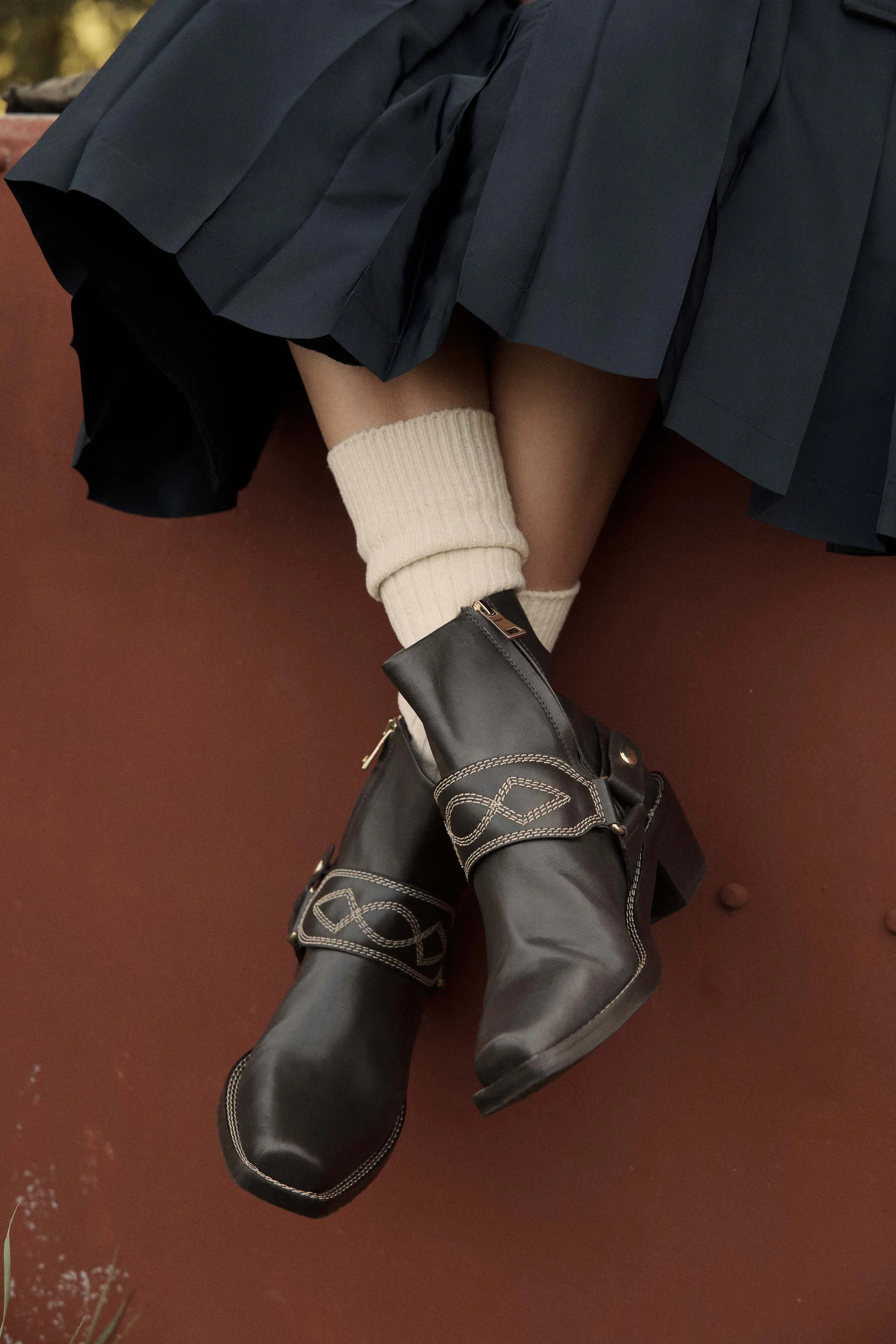 Collagerie Leather Ankle Boot | Brown sold by Jigsaw